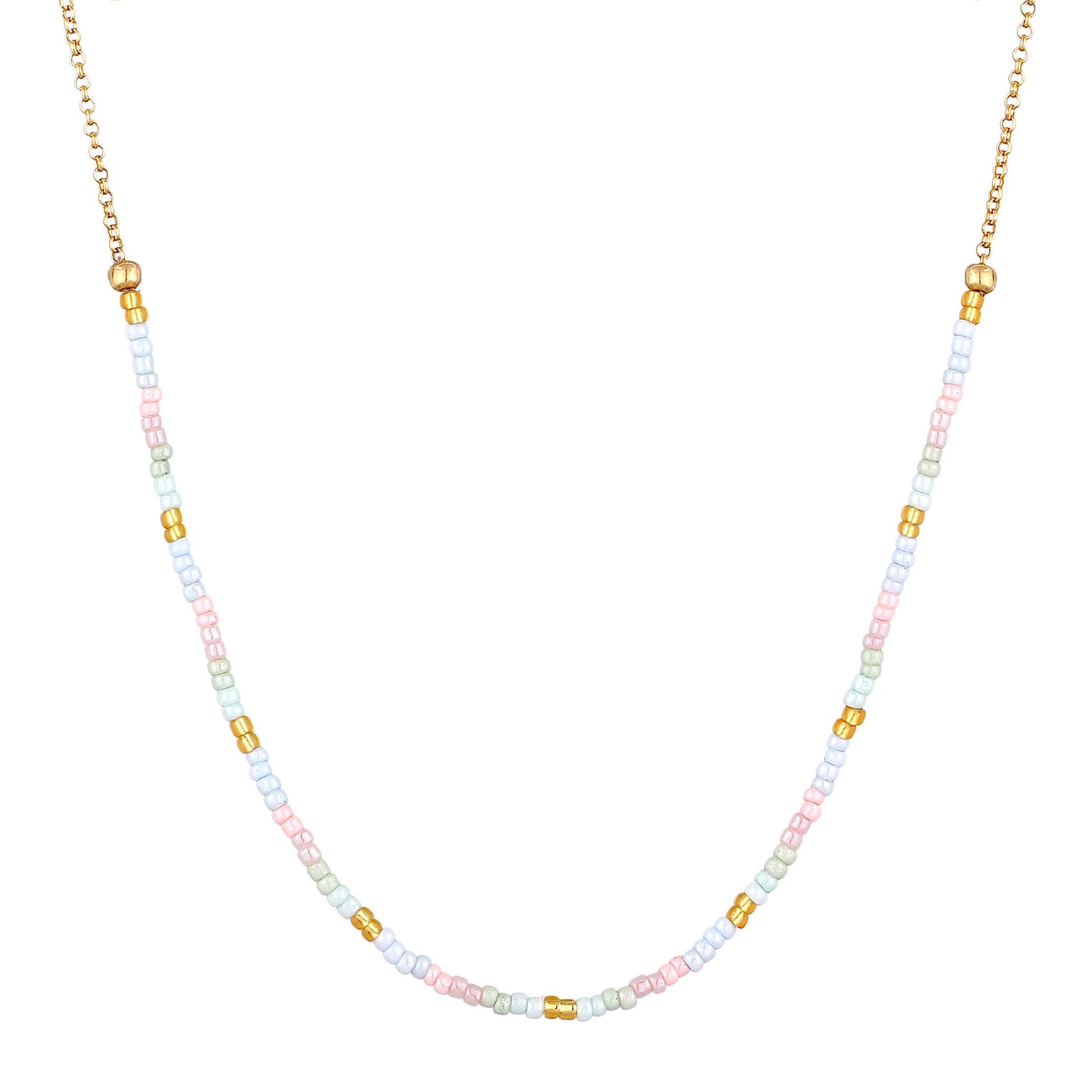 Gold - Elli | Halskette Kugeln Beads | 925er Sterling Silber Vergoldet