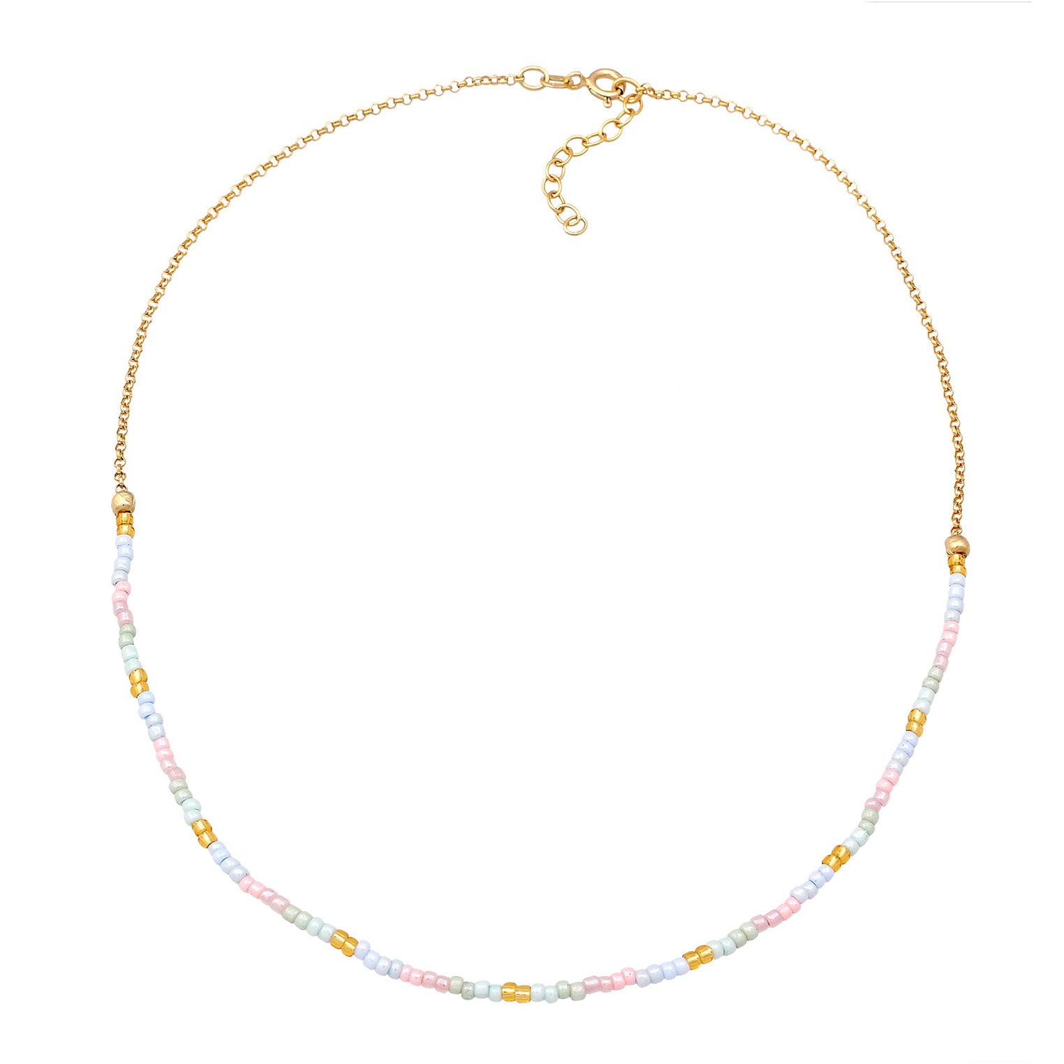 Gold - Elli | Halskette Kugeln Beads | 925er Sterling Silber Vergoldet