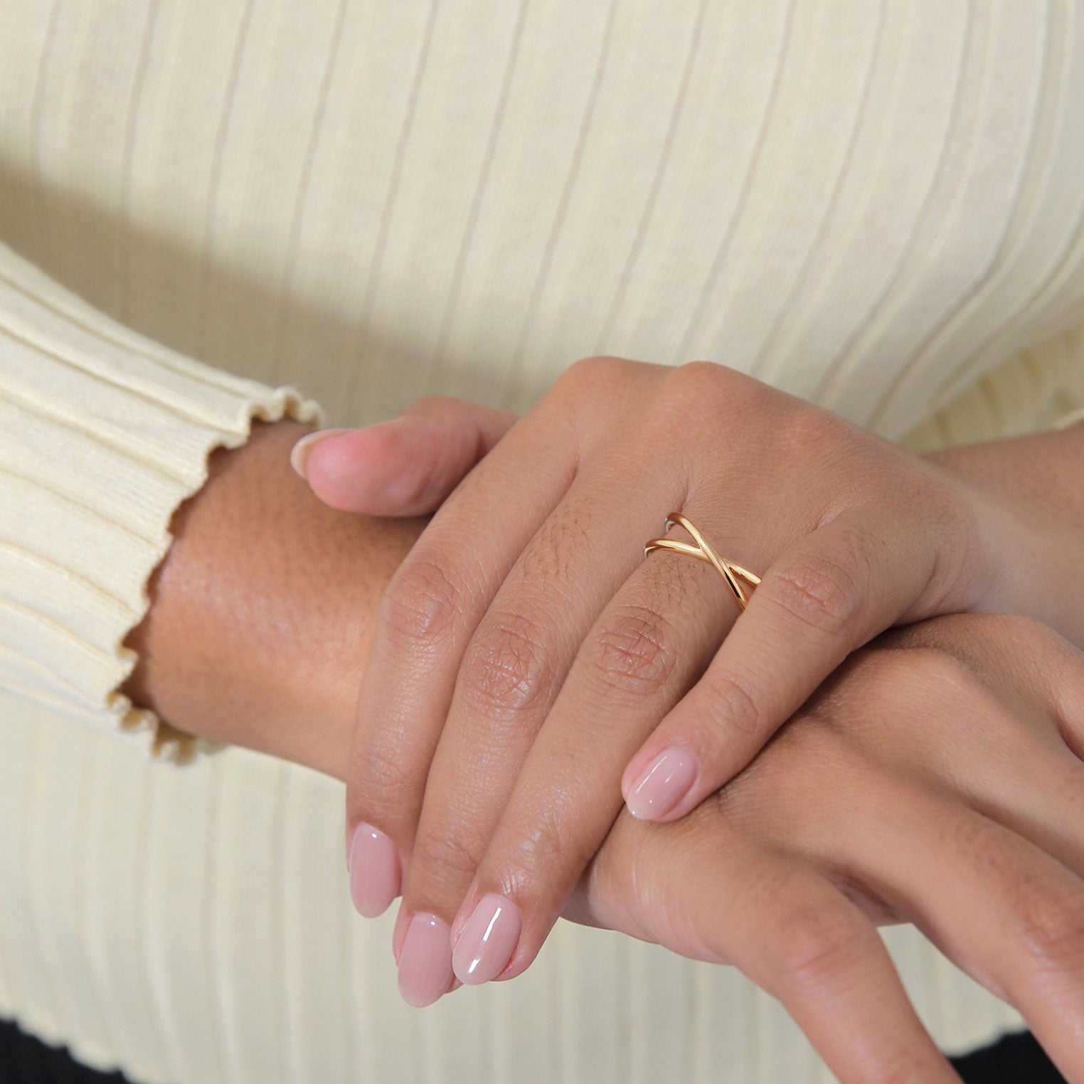 Gold - Elli PREMIUM | Wickelring Kreuz | 375er Gelbgold