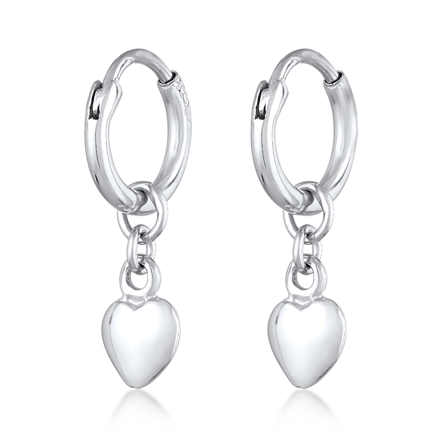 Silber - Elli | Creolen Herz | 925er Sterling Silber Vergoldet