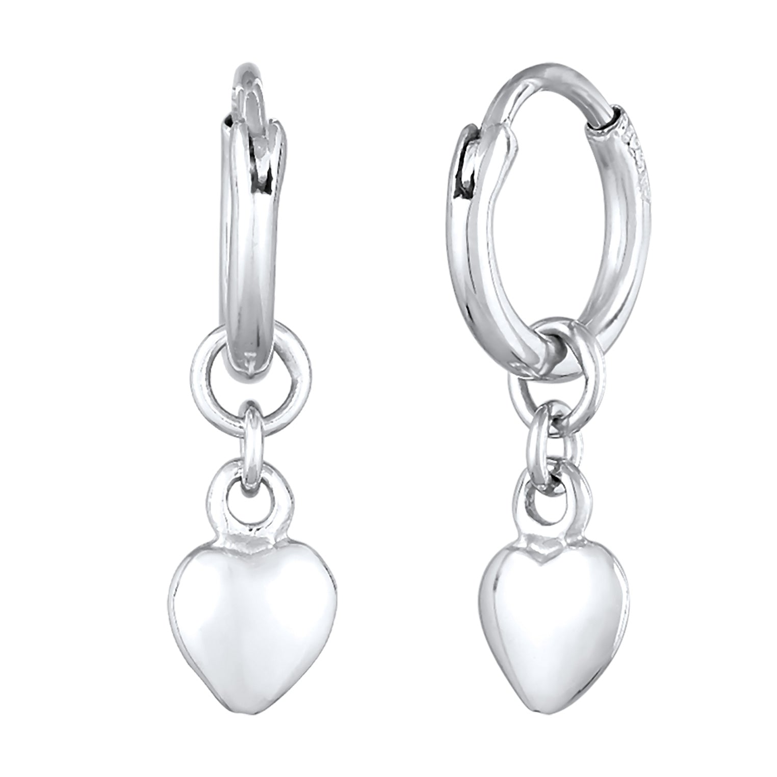 Silber - Elli | Creolen Herz | 925er Sterling Silber Vergoldet