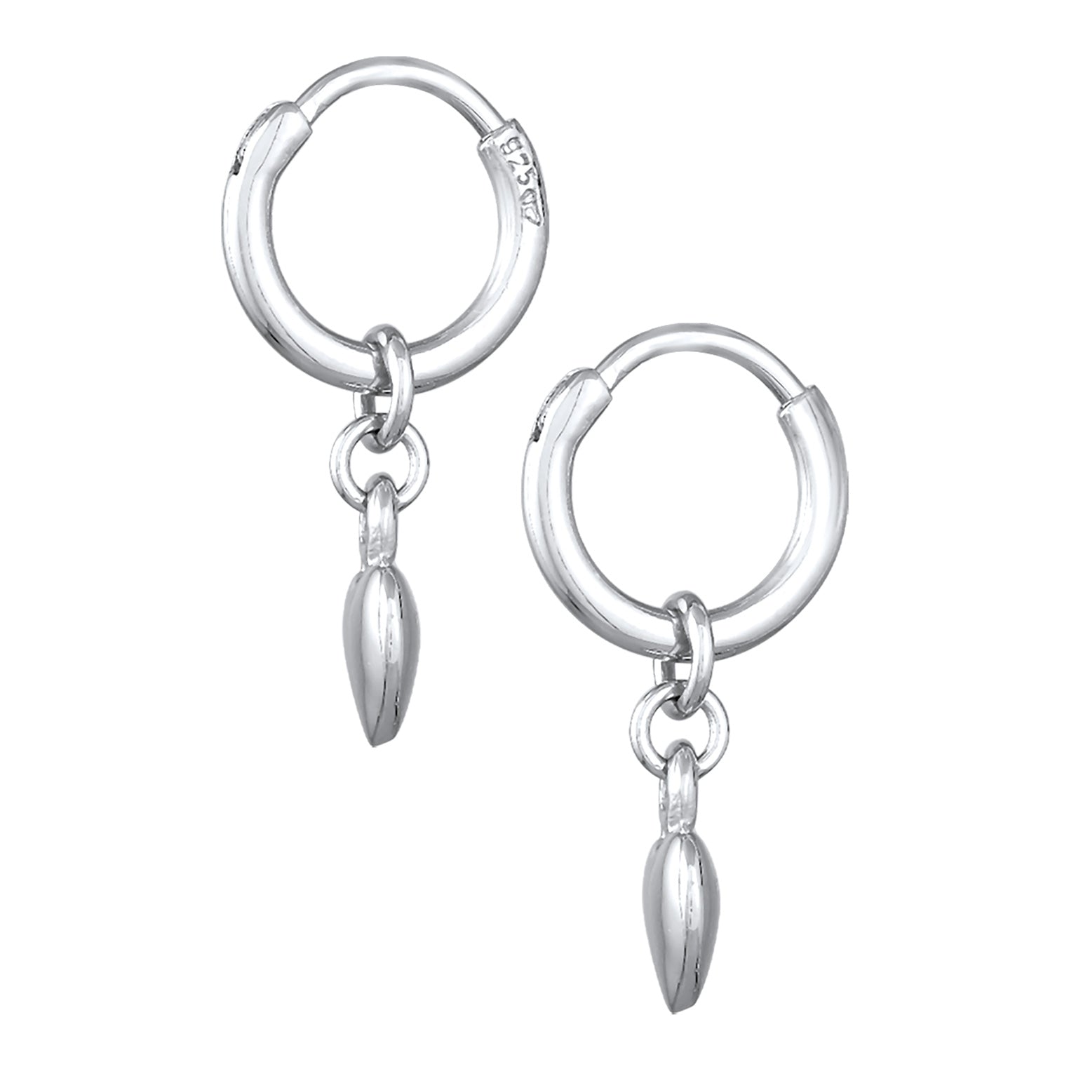 Silber - Elli | Creolen Herz | 925er Sterling Silber Vergoldet