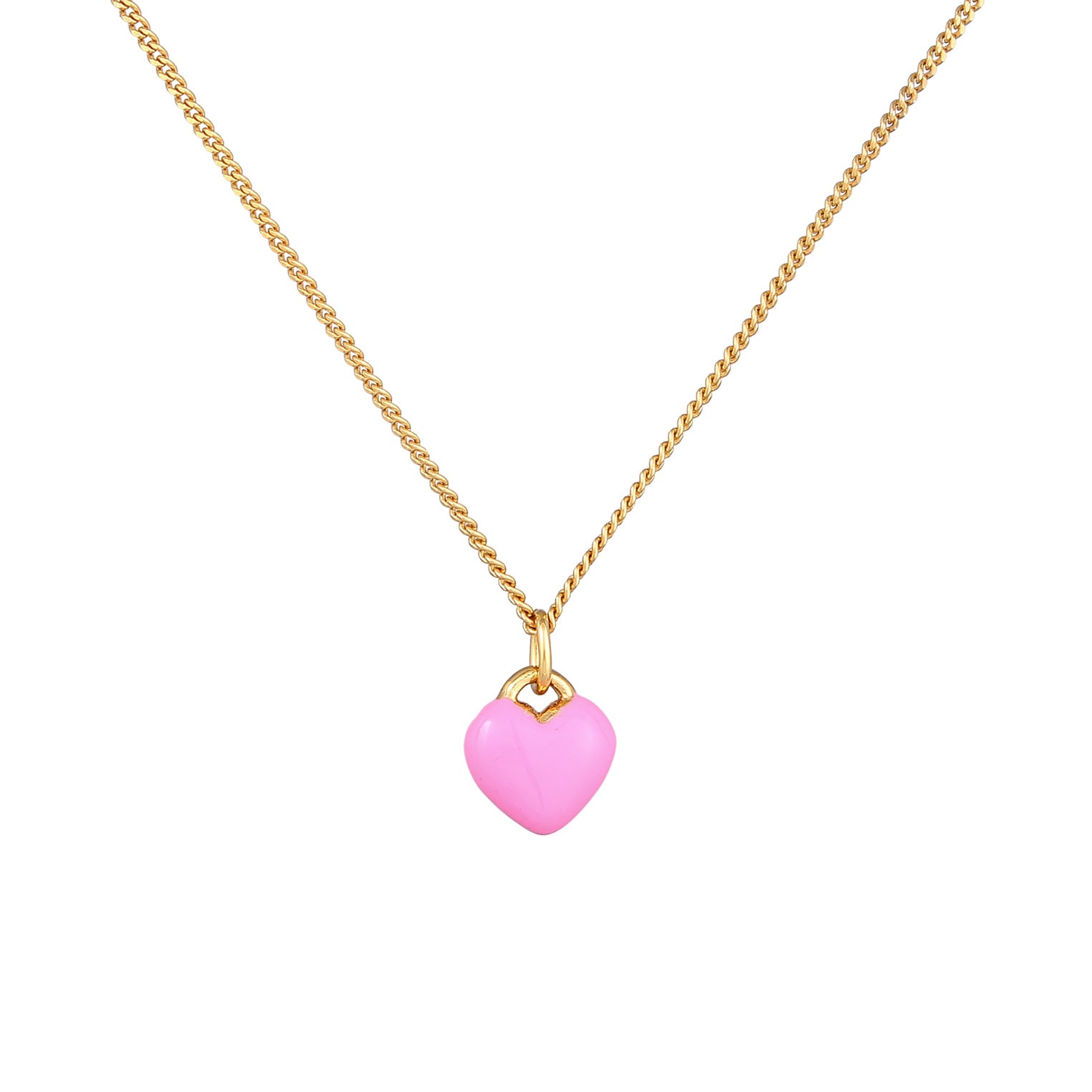 Gold - Elli | Halskette Herz | Emaille | 925er Sterling Silber Vergoldet