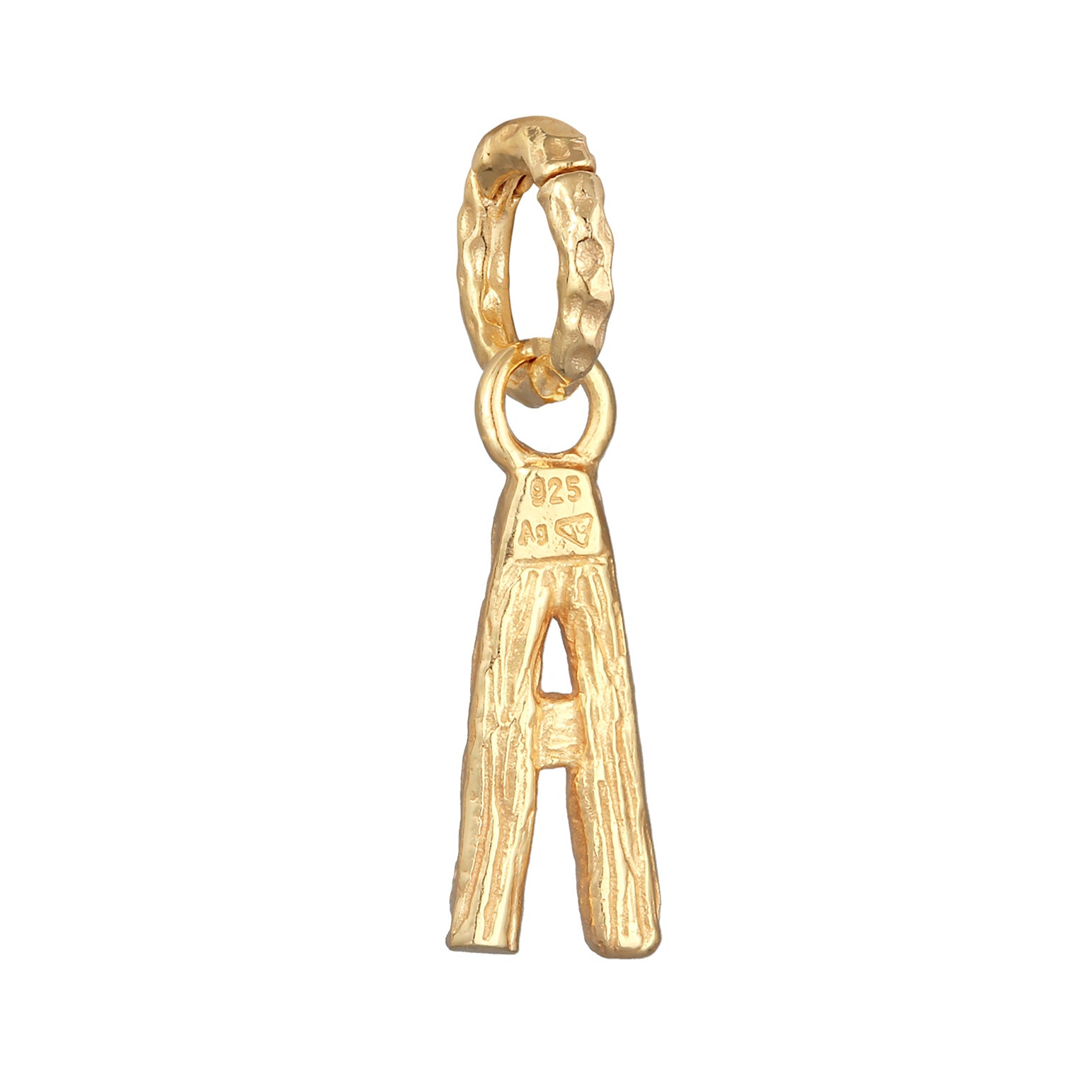 Gold - Elli | Anhänger A Organic | 925er Sterling Silber Vergoldet