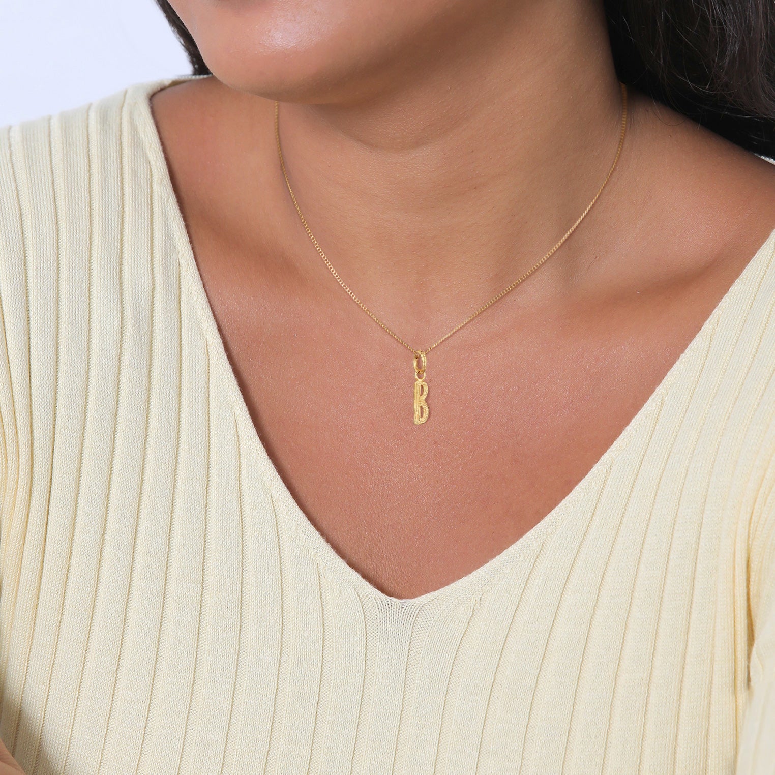 Gold - Elli | Anhänger B Organic | 925er Sterling Silber Vergoldet