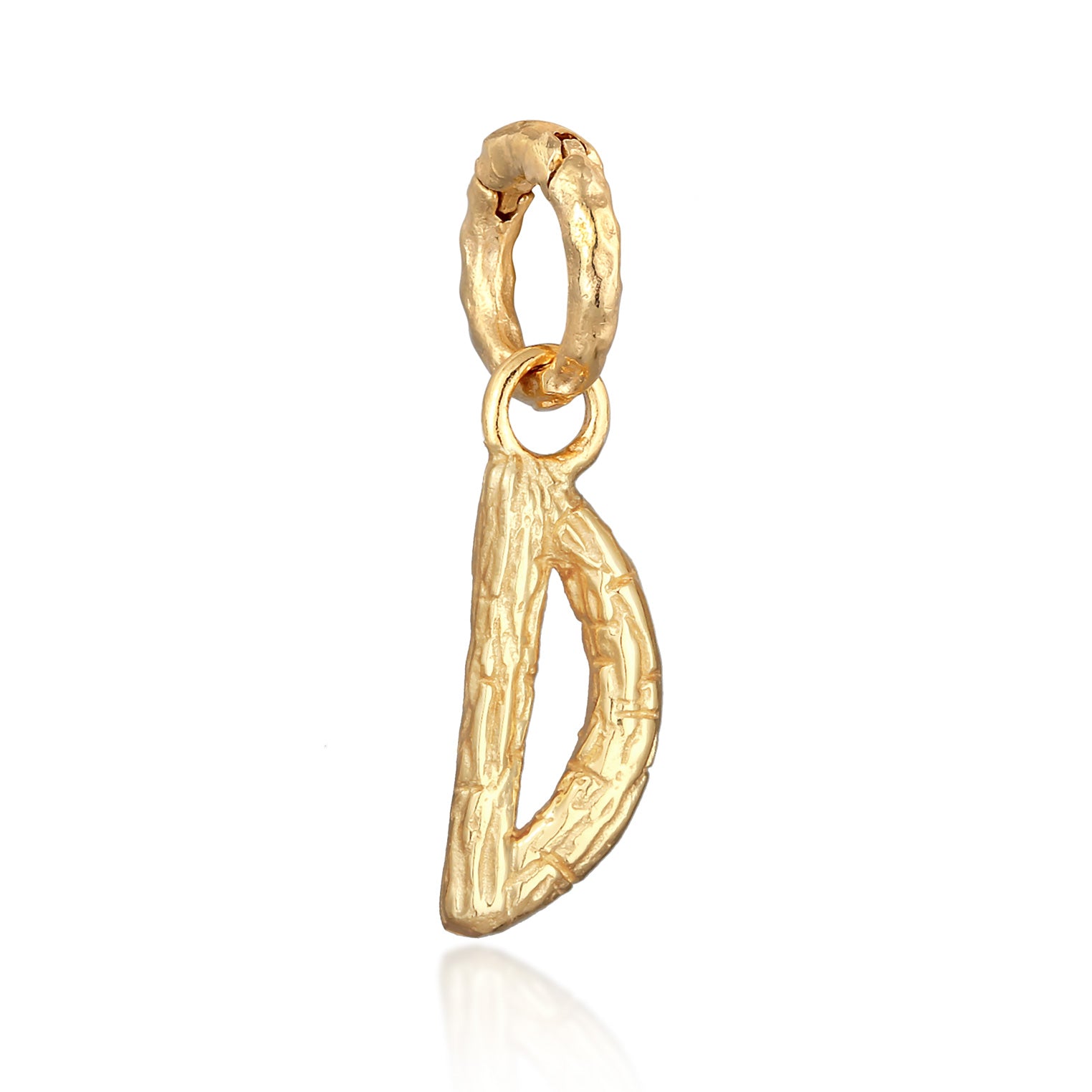 Gold - Elli | Anhänger D Organic | 925er Sterling Silber Vergoldet