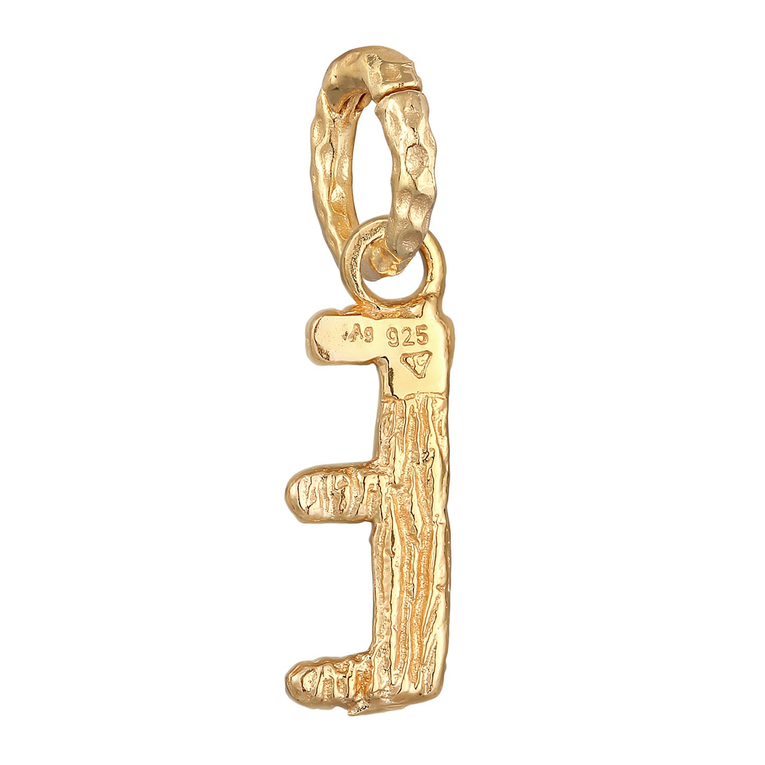 Gold - Elli | Anhänger Buchstabe E Organic | 925er Sterling Silber vergoldet