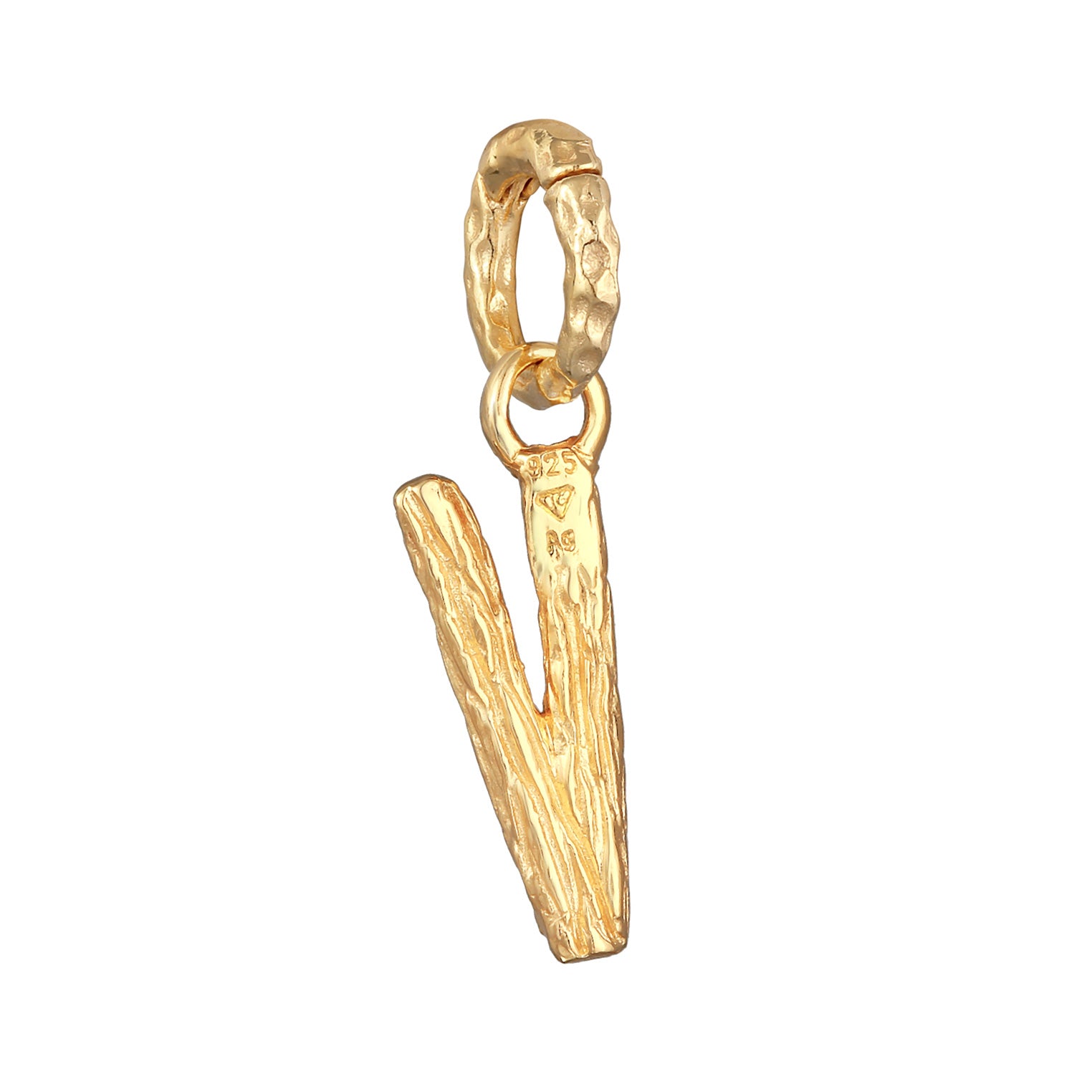 Gold - Elli | Anhänger V Organic | 925er Sterling Silber Vergoldet