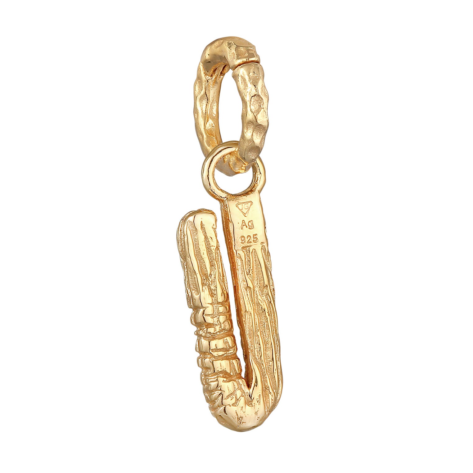 Gold - Elli | Anhänger Buchstabe U Organic | 925er Sterling Silber vergoldet
