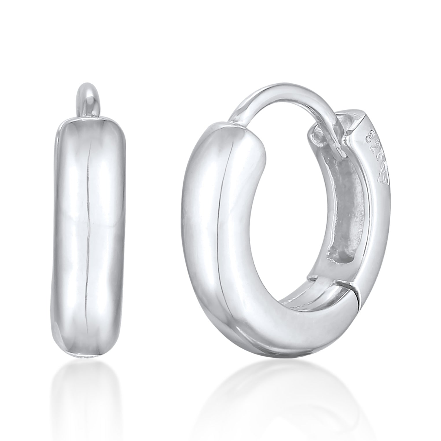 Silber - Elli | Creolen Scharnier Basic | 925er Sterling Silber