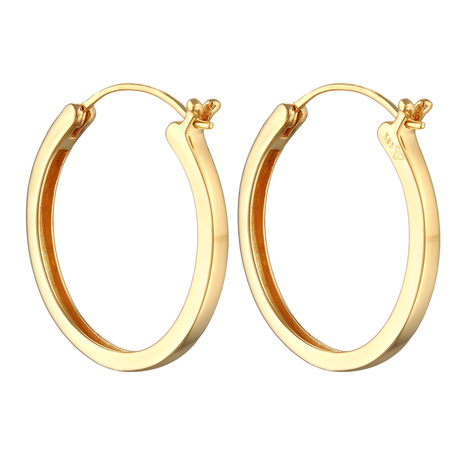 Gold - Elli PREMIUM | Creolen Klassisch | 585er Gelbgold