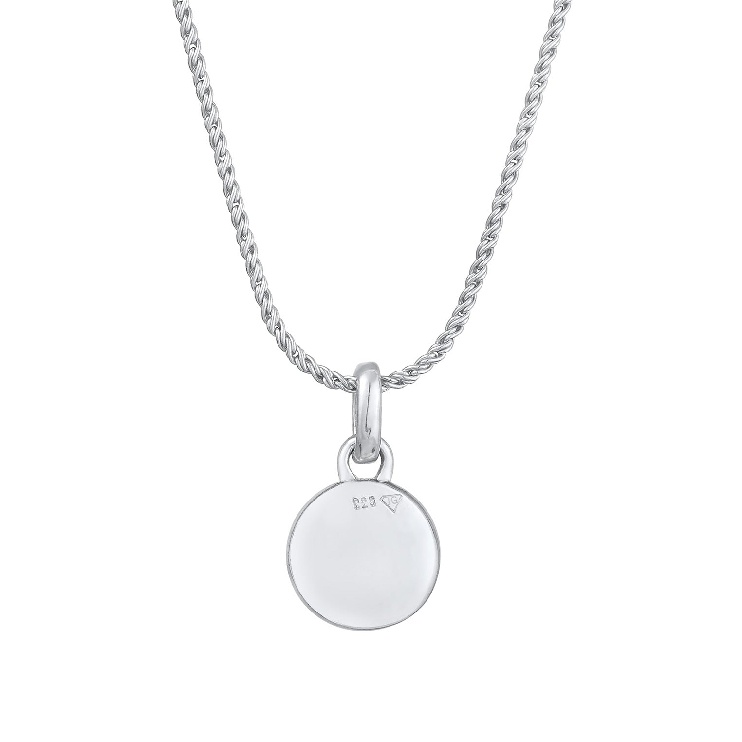 Silber - Elli | Kordel-Halskette Solitär Anhänger | Mit Kristallen von Swarovski® (Weiß) | 925er Sterling Silber