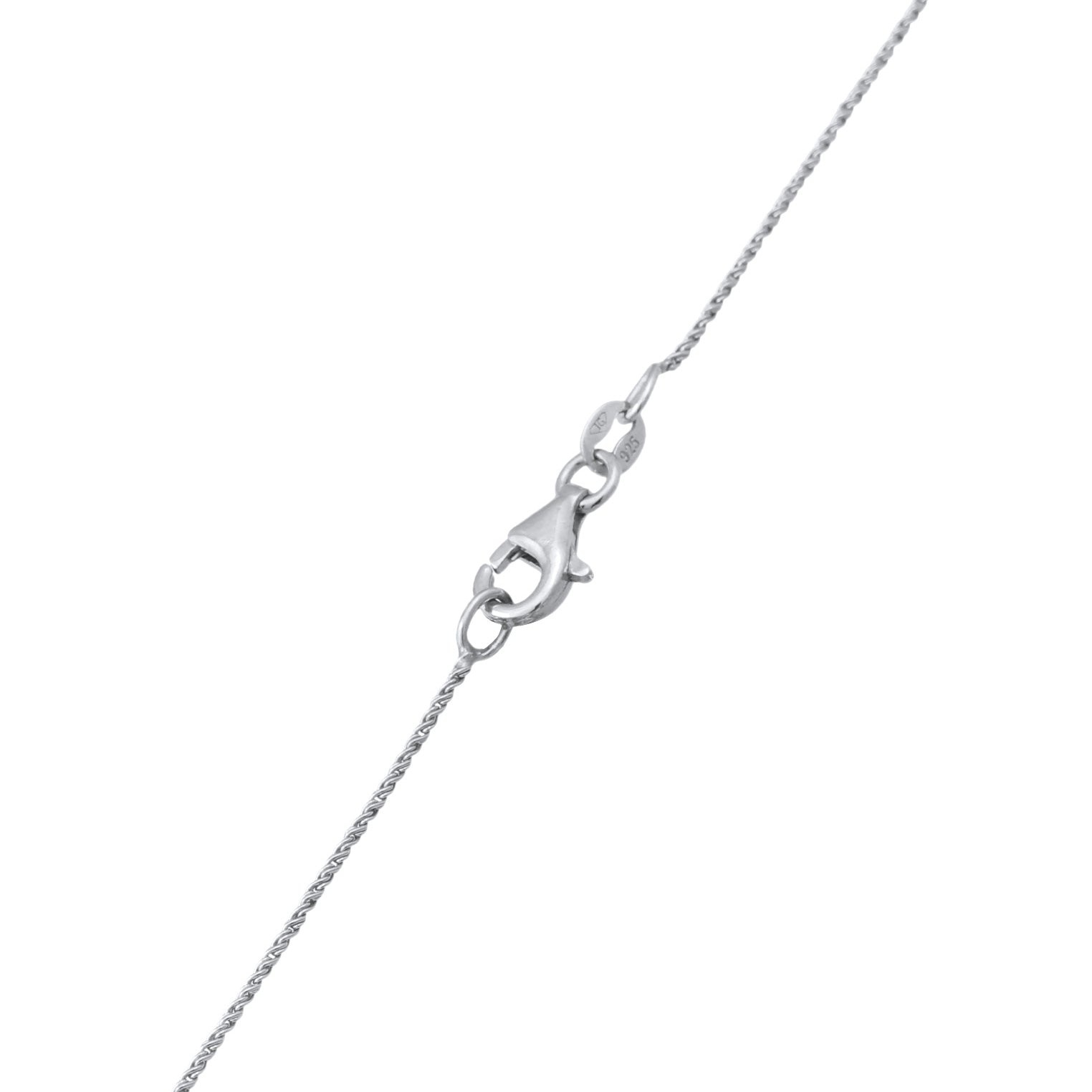 Silber - Elli | Kordel-Halskette Solitär Anhänger | Mit Kristallen von Swarovski® (Weiß) | 925er Sterling Silber