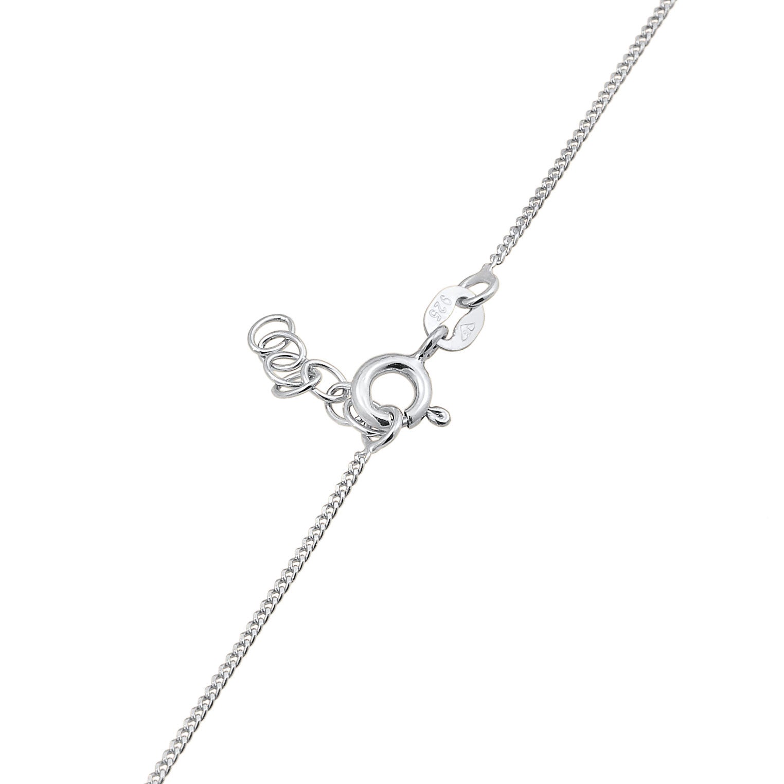 Silber - Elli | Halskette mit Smiling Face Anhänger | Emaille (Orange) | 925er Sterling Silber