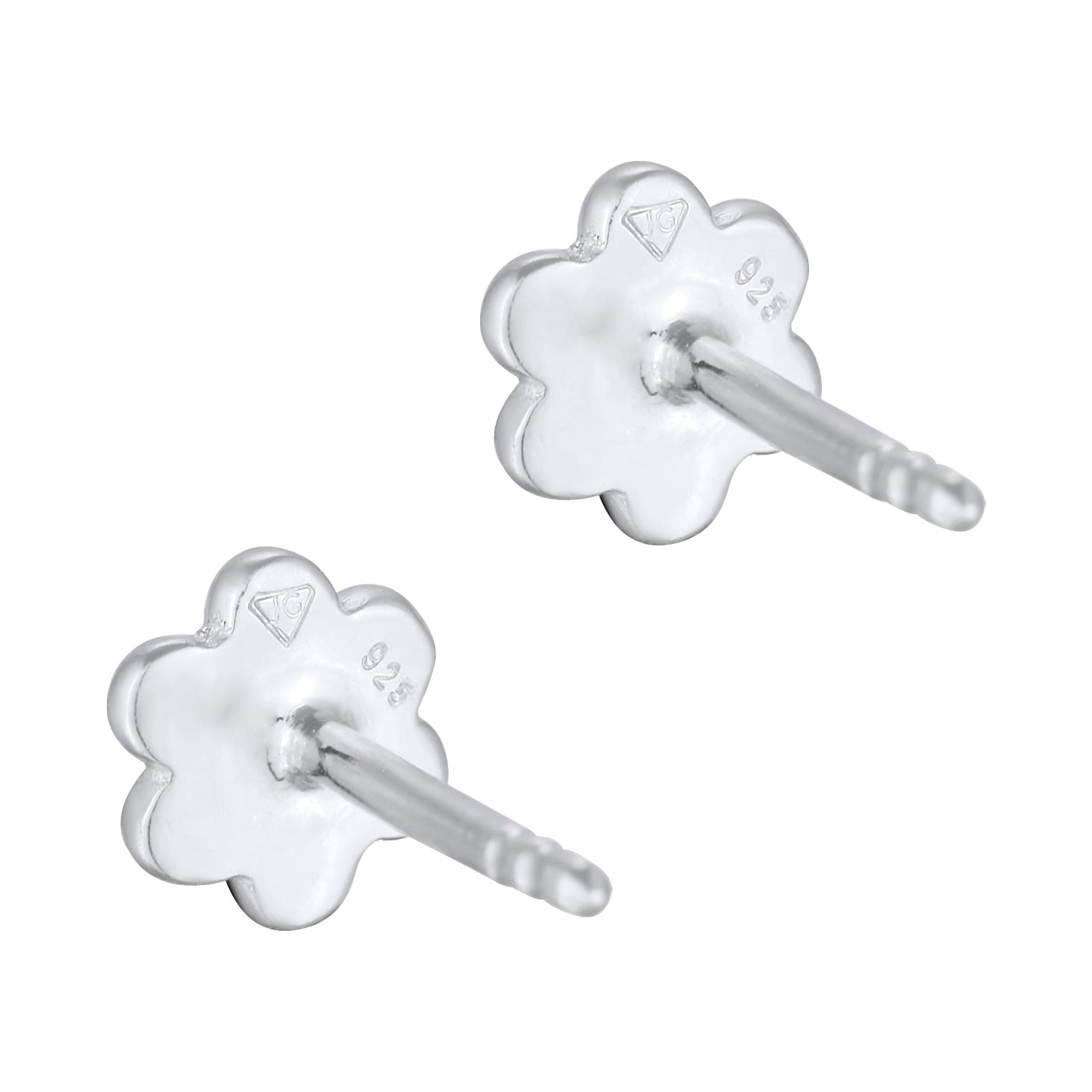 Silber - Elli | Ohrstecker Blume | Kristall (Blau) | 925er Sterling Silber
