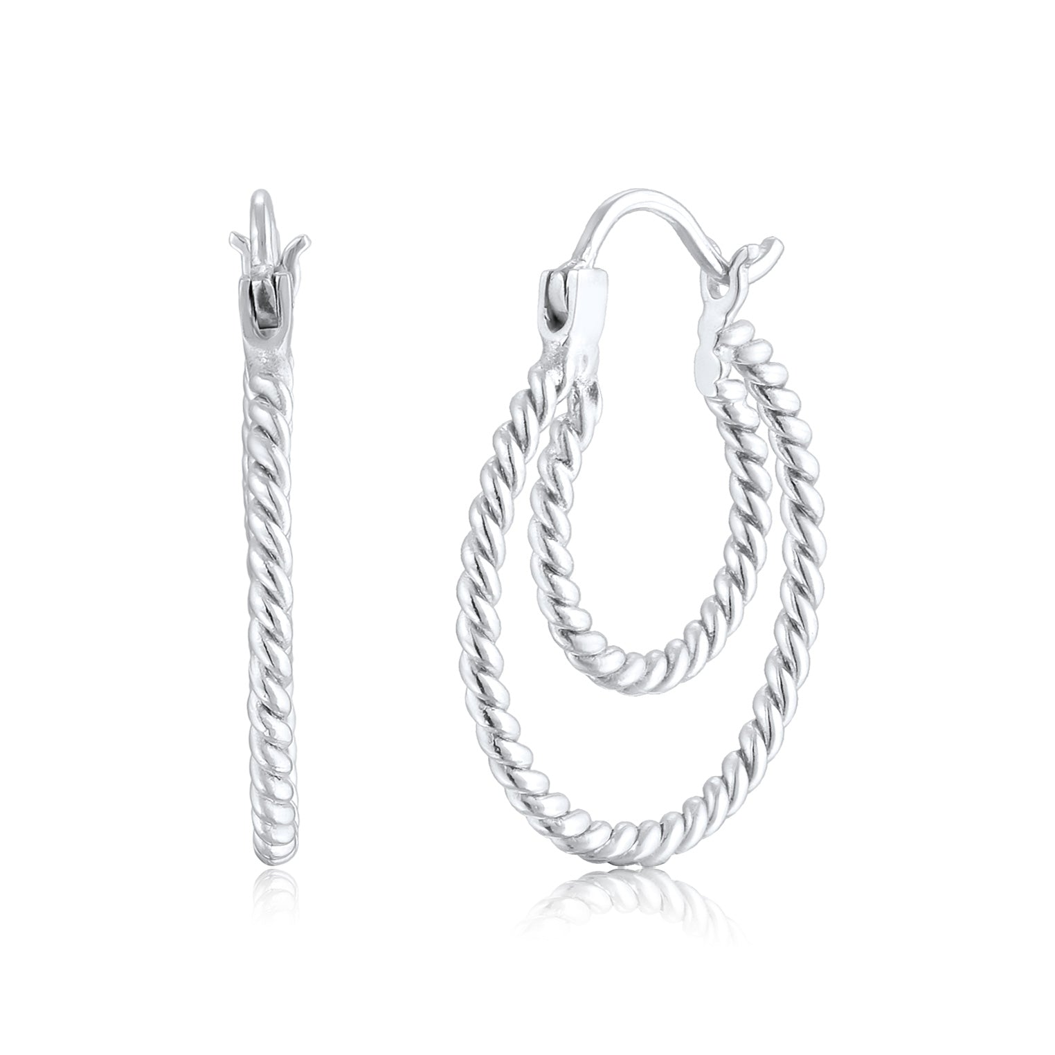 Silber - Elli | Creolen Twisted | 925er Sterling Silber