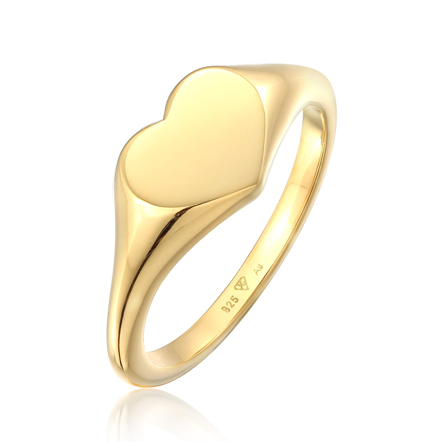 Gold - Elli | Siegelring Herz | 925er Sterling Silber