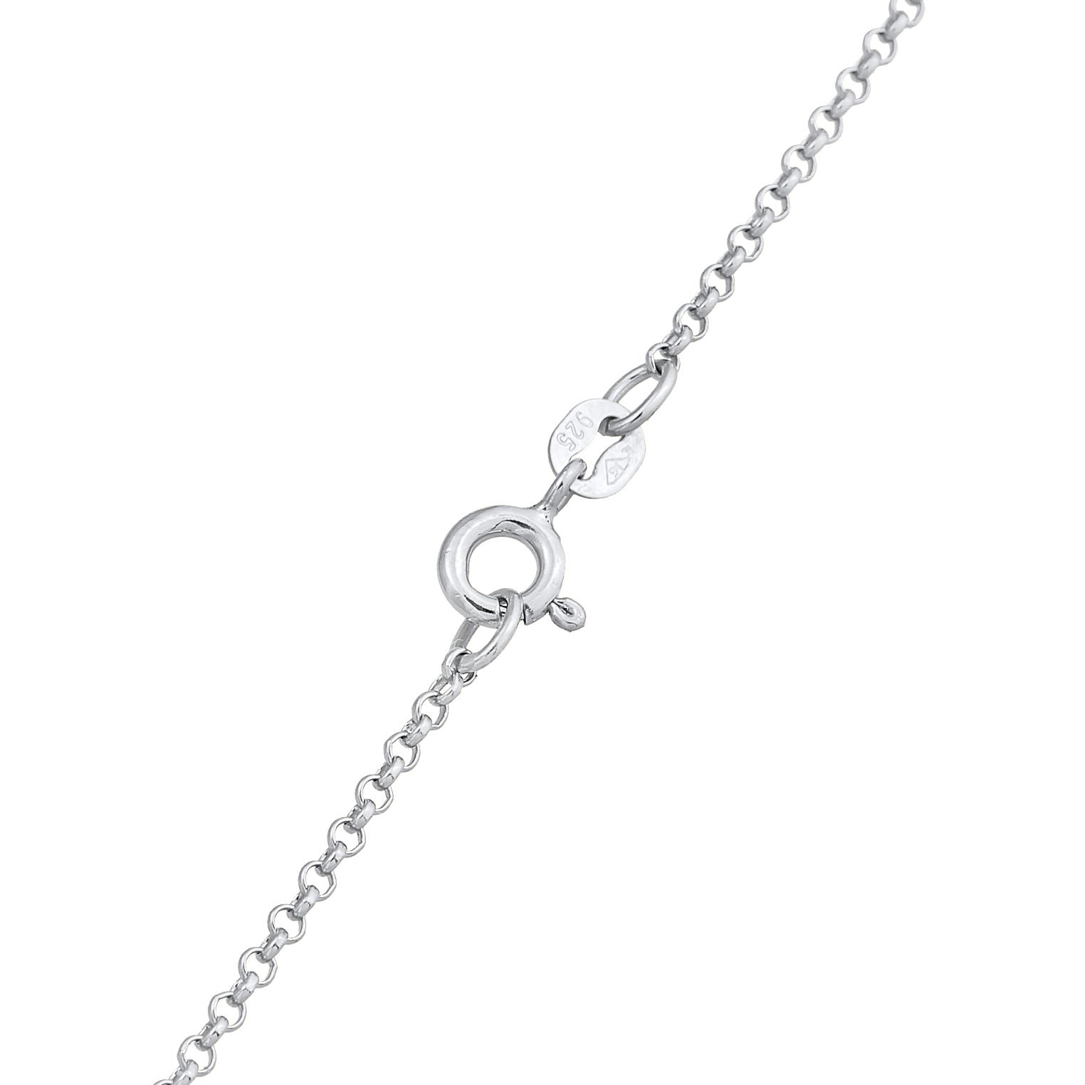 Silber - Elli | Halskette Blumen Anhänger | Kristalle (Blau) | 925er Sterling Silber