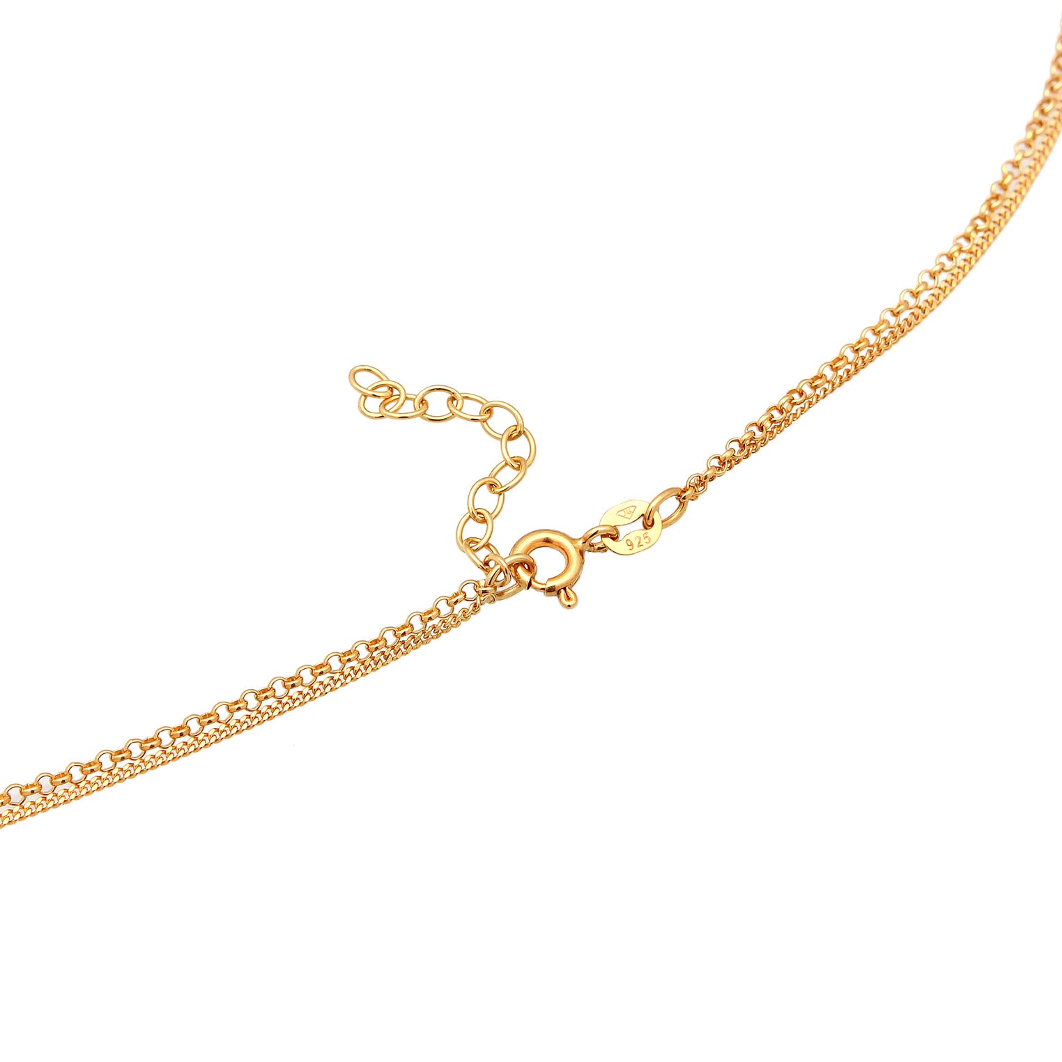 Gold - Elli | Layer-Halskette Plättchen | 925er Sterling Silber vergoldet