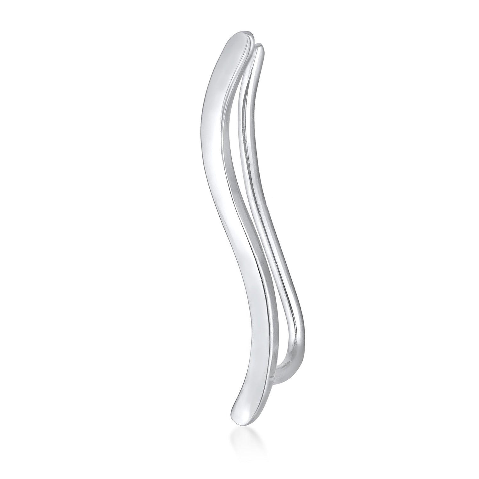Silber - Elli | Earclimber Geschwungen | 925er Sterling Silber
