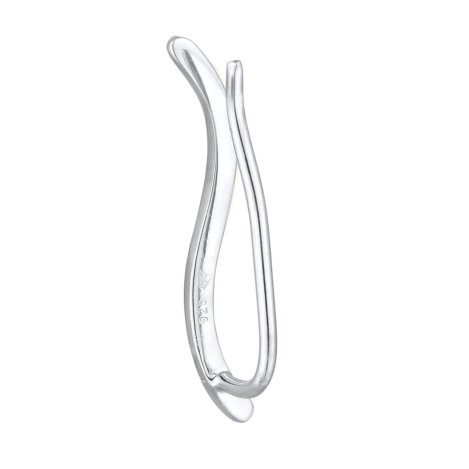 Silber - Elli | Earclimber Geschwungen | 925er Sterling Silber