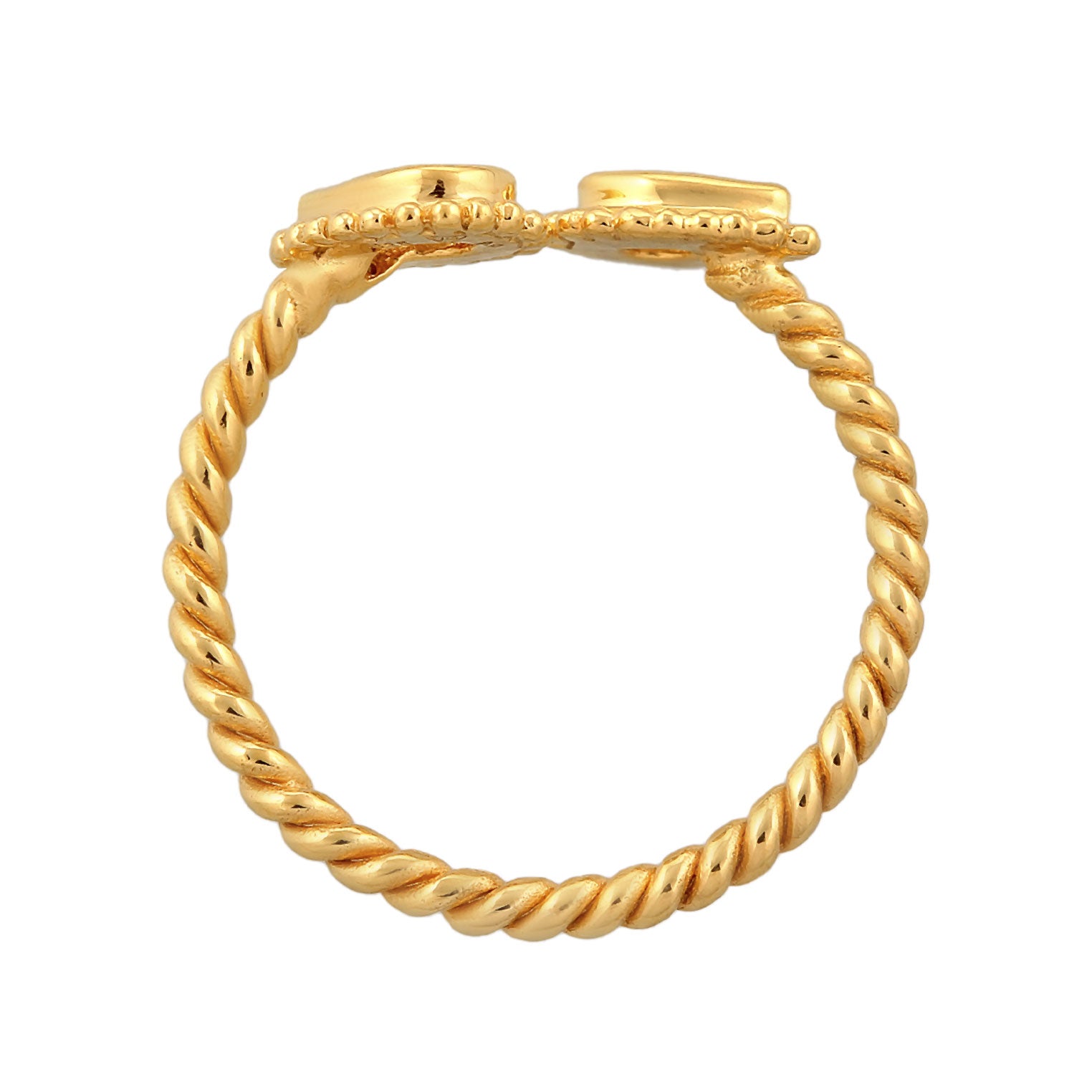 Gold - Elli | Ring Tropfen Gedreht | Zirkonia (Weiß) | 925er Sterling Silber vergoldet