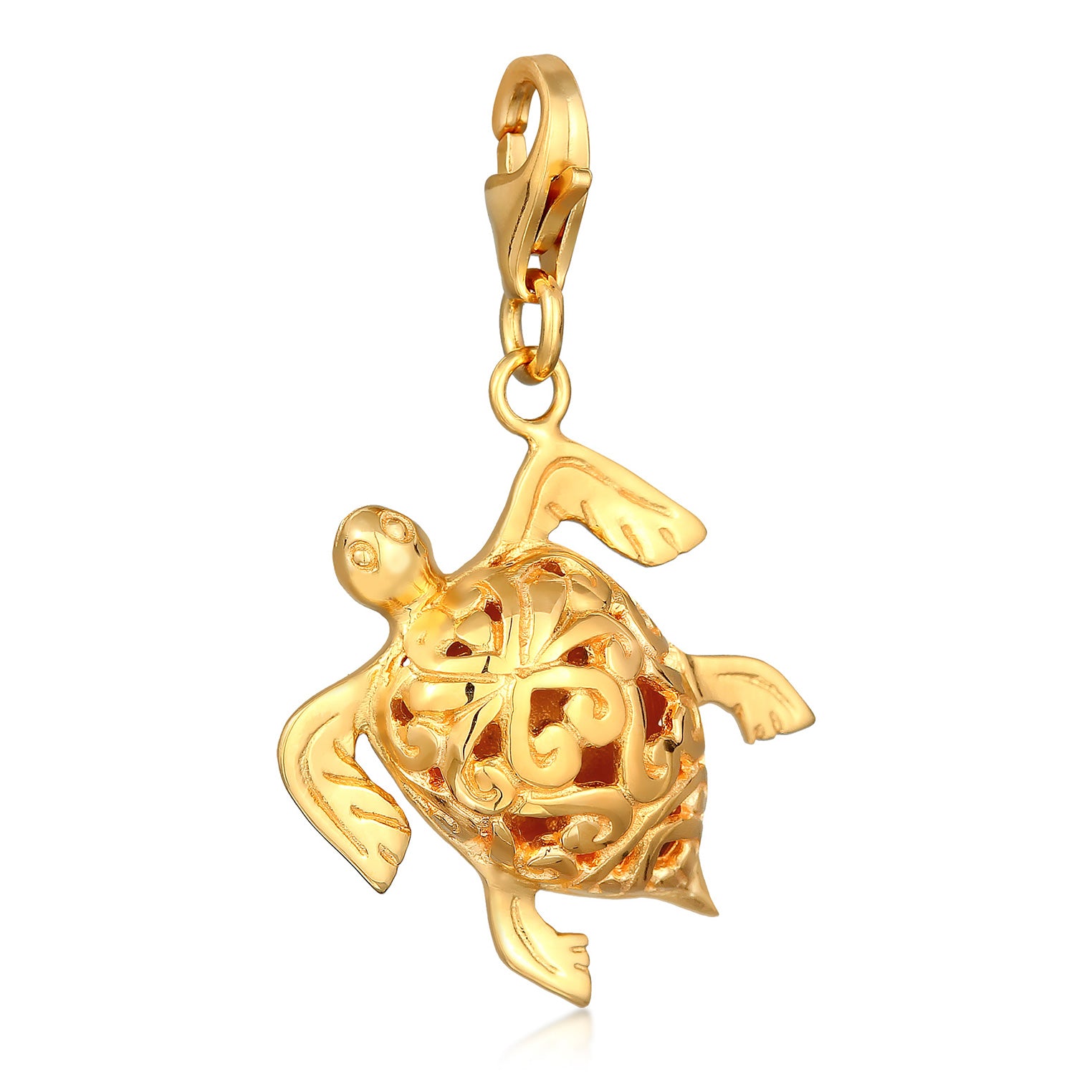 Gold - Nenalina | Schildkröte Meer Strand Ornament 925 Silber vergoldet