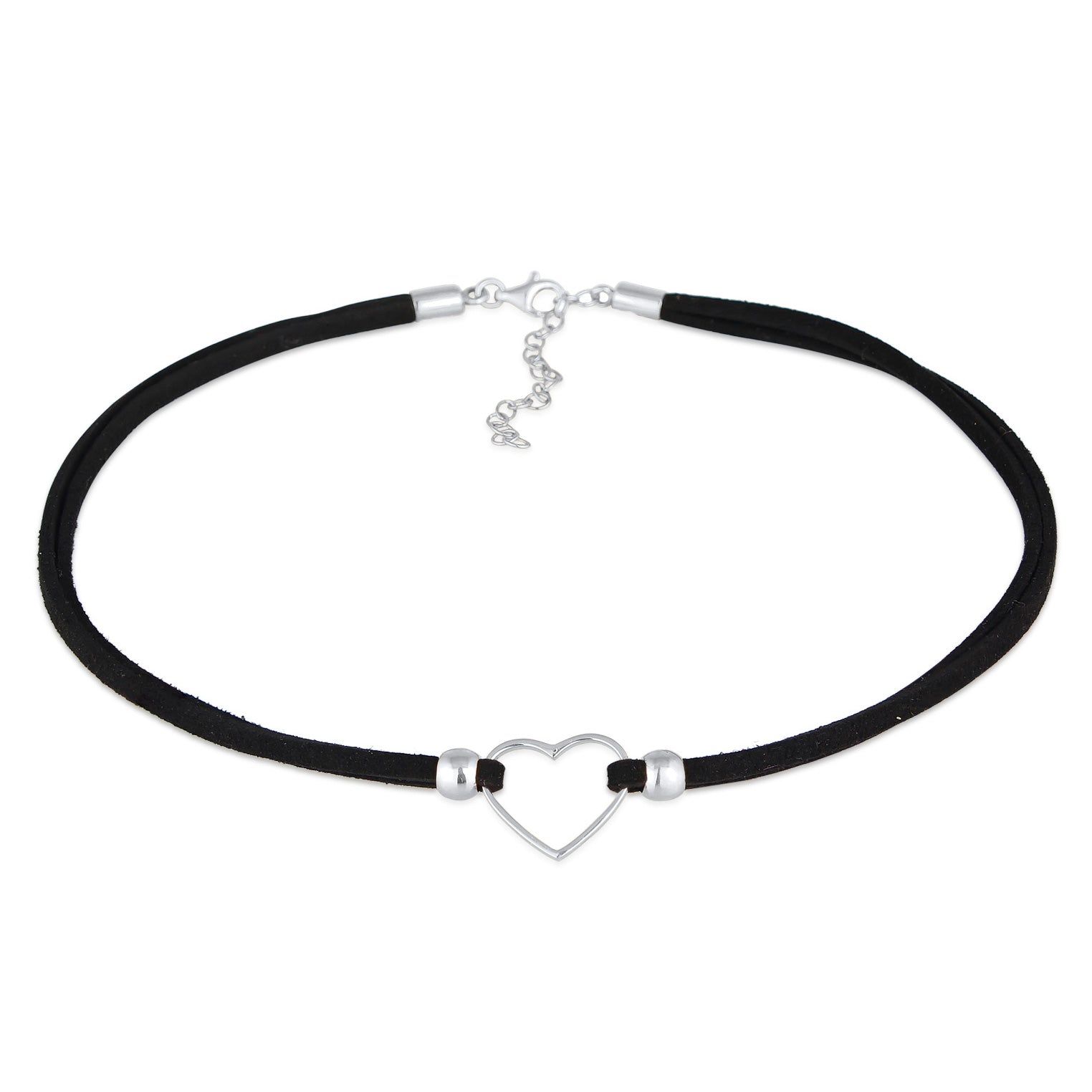 Silver heart deals choker