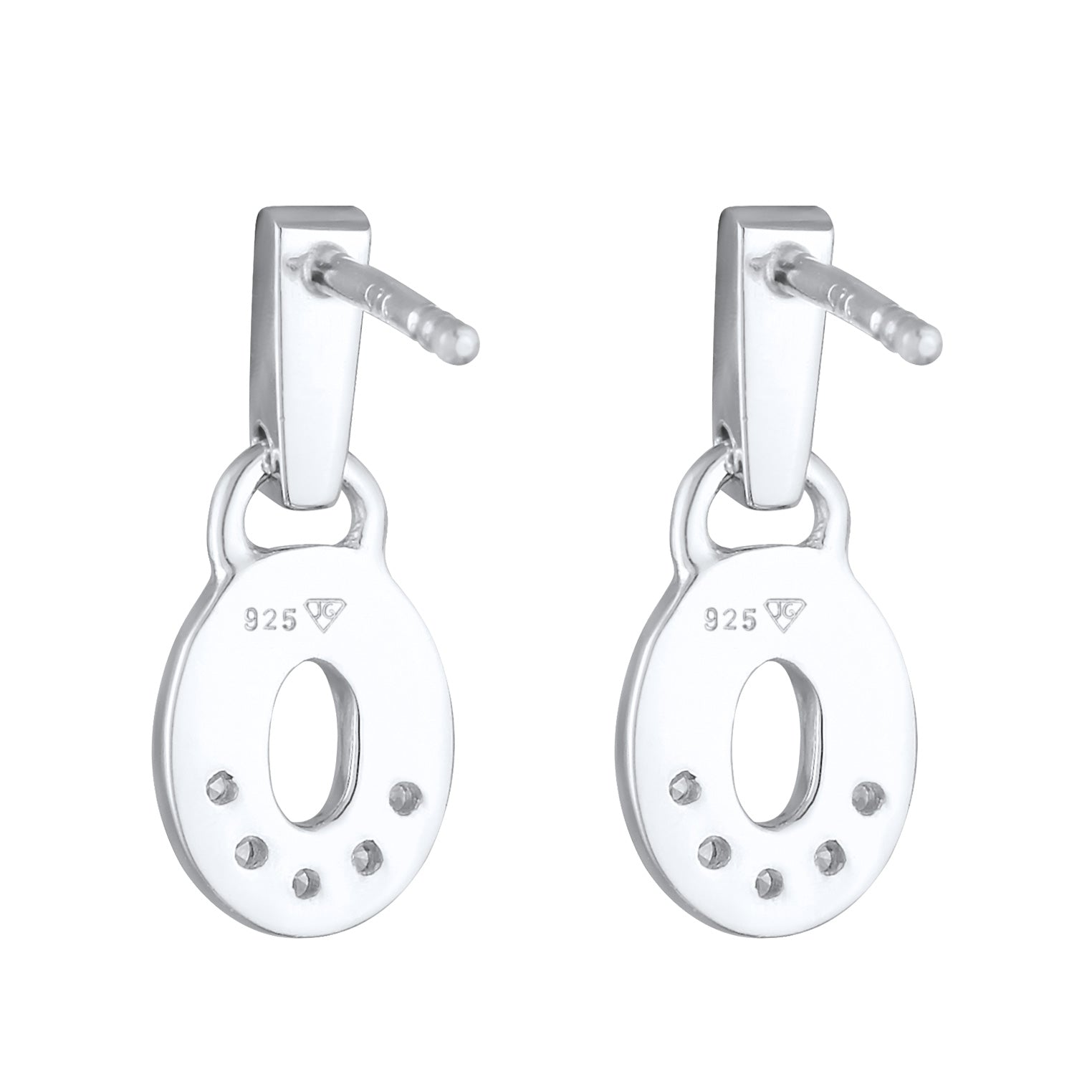 Silber - Elli DIAMONDS | Ohrhänger Rund Geo | Diamant (0.15 ct.) | 925er Sterling Silber