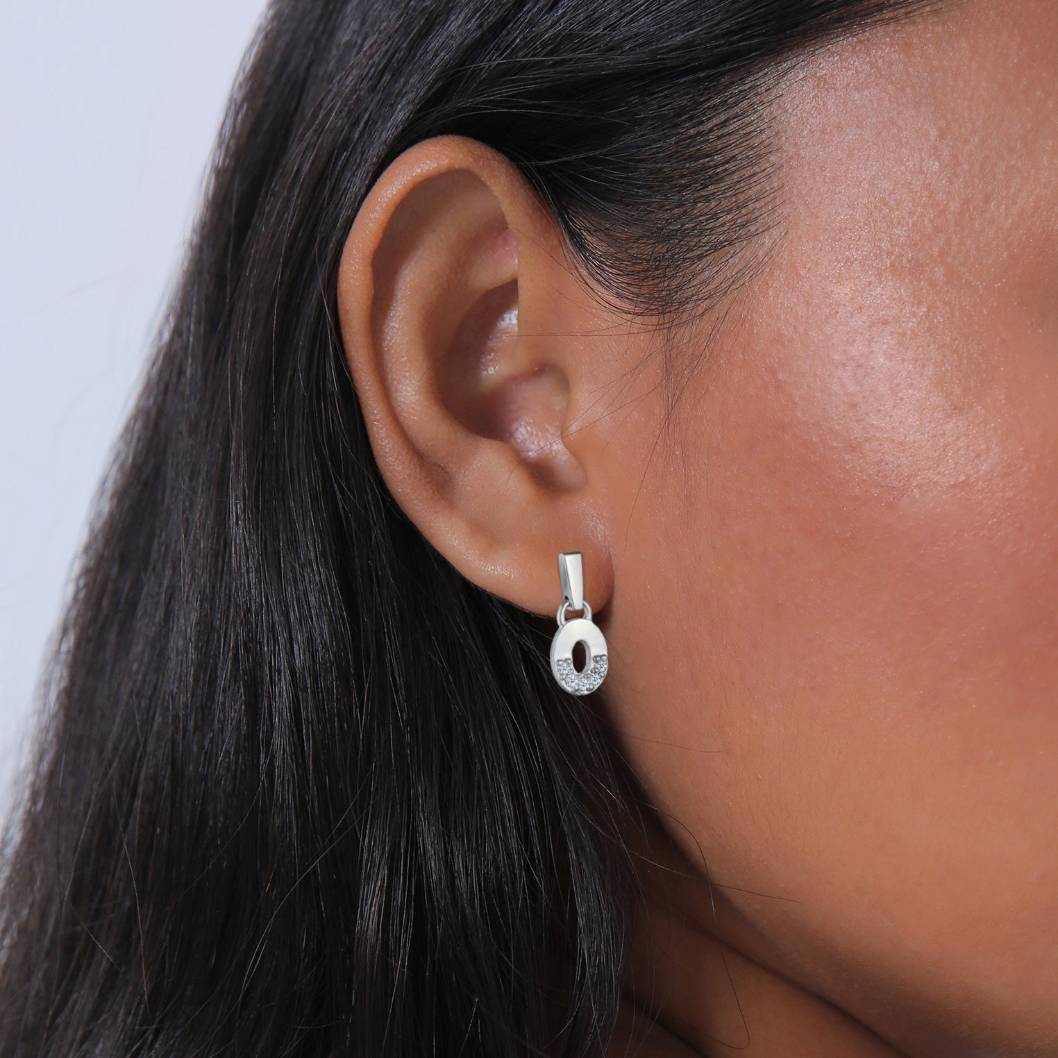 Silber - Elli DIAMONDS | Ohrhänger Rund Geo | Diamant (0.15 ct.) | 925er Sterling Silber