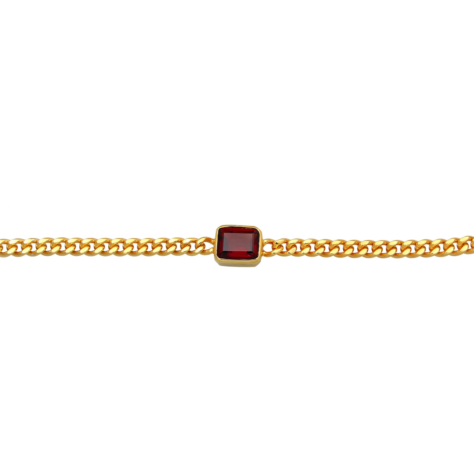 Gold - Elli PREMIUM | Choker Klassisch | Granat (Dunkelrot) | 925er Sterling Silber vergoldet