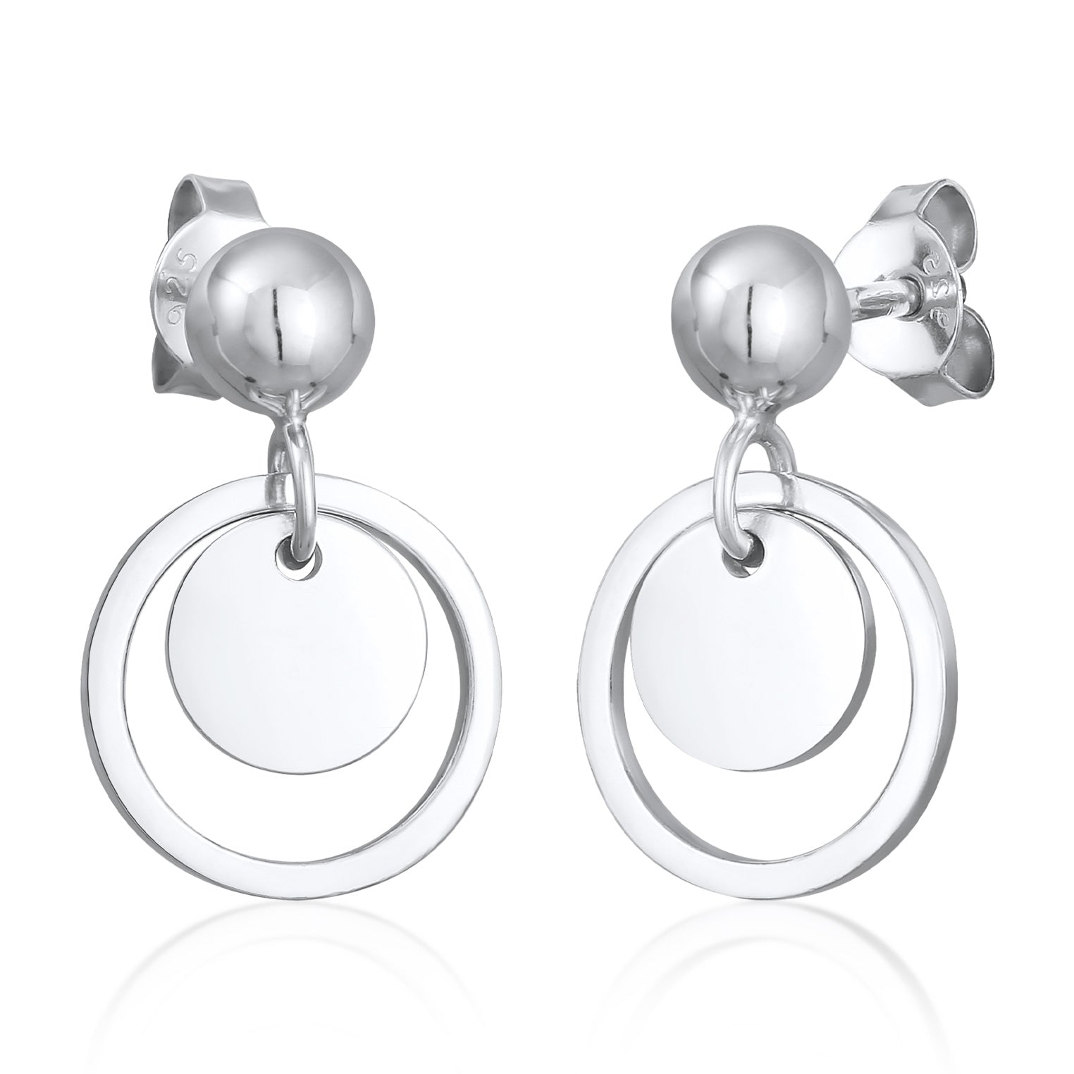 Silber - Elli | Ohrhänger Kreis Geo | 925er Sterling Silber