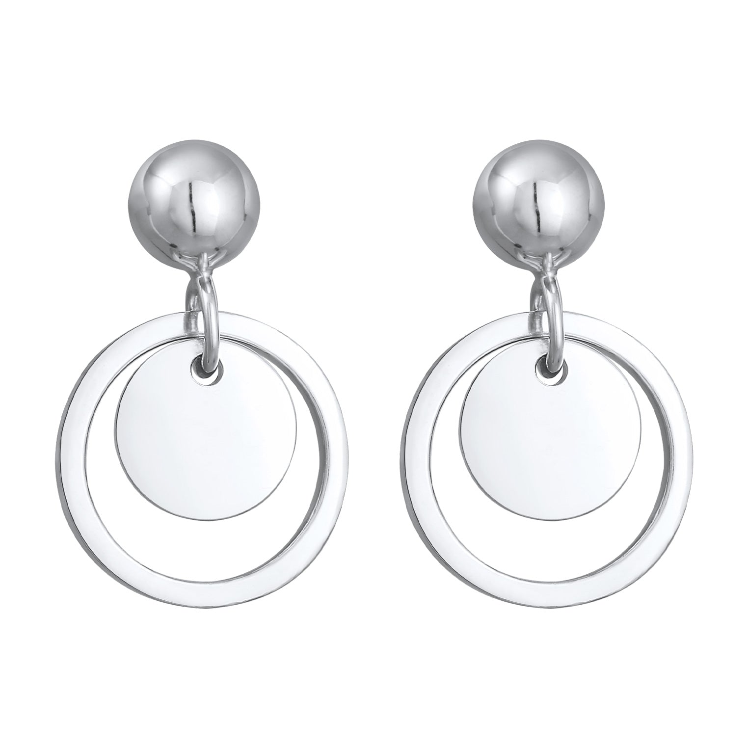 Silber - Elli | Ohrhänger Kreis Geo | 925er Sterling Silber