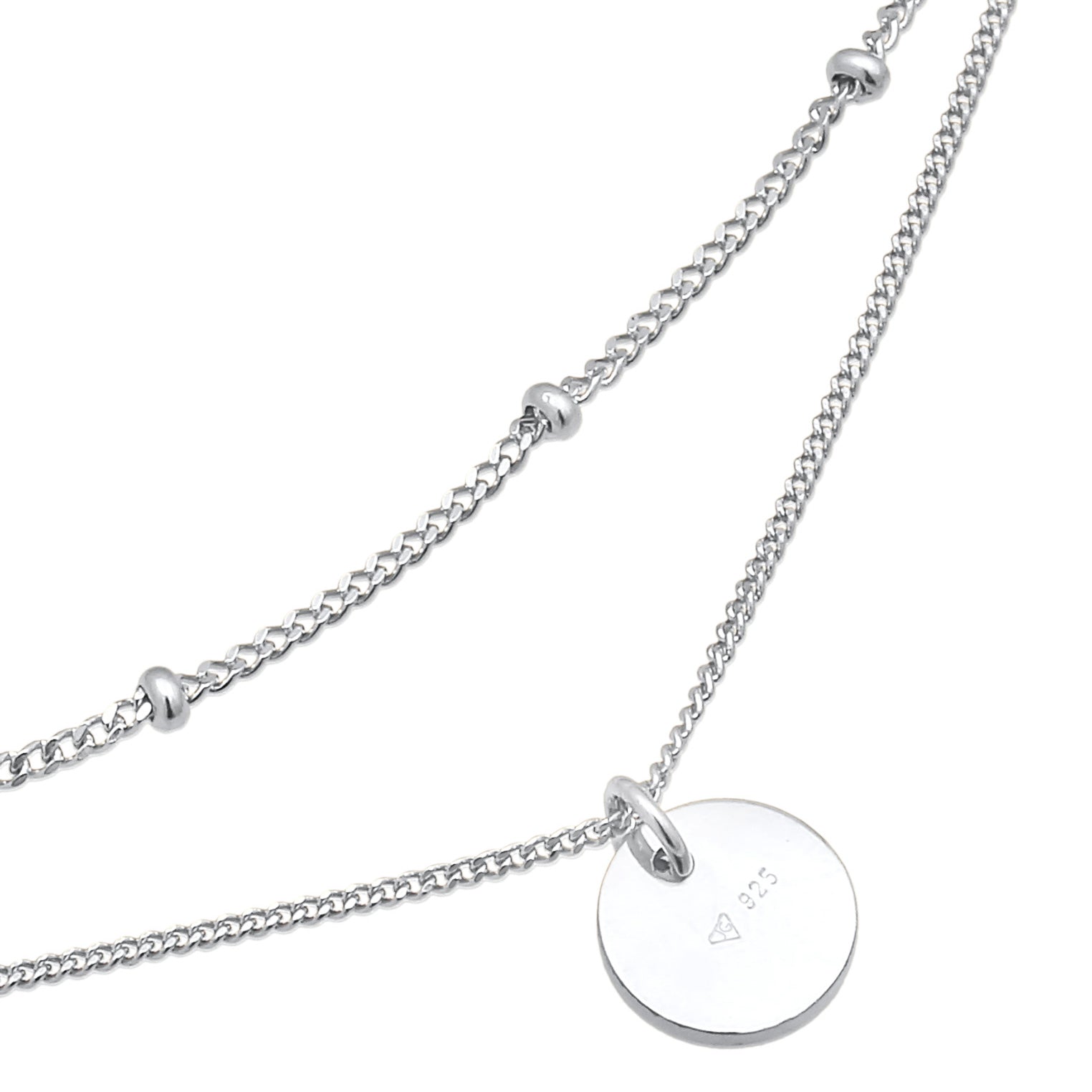 Silber - Elli | Layer-Choker Kugeln Plättchen | 925er Sterling Silber