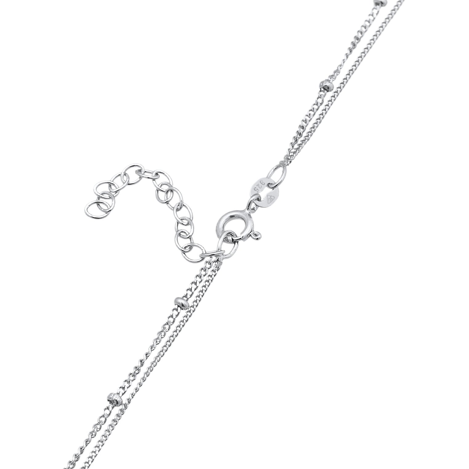 Silber - Elli | Layer-Choker Kugeln Plättchen | 925er Sterling Silber