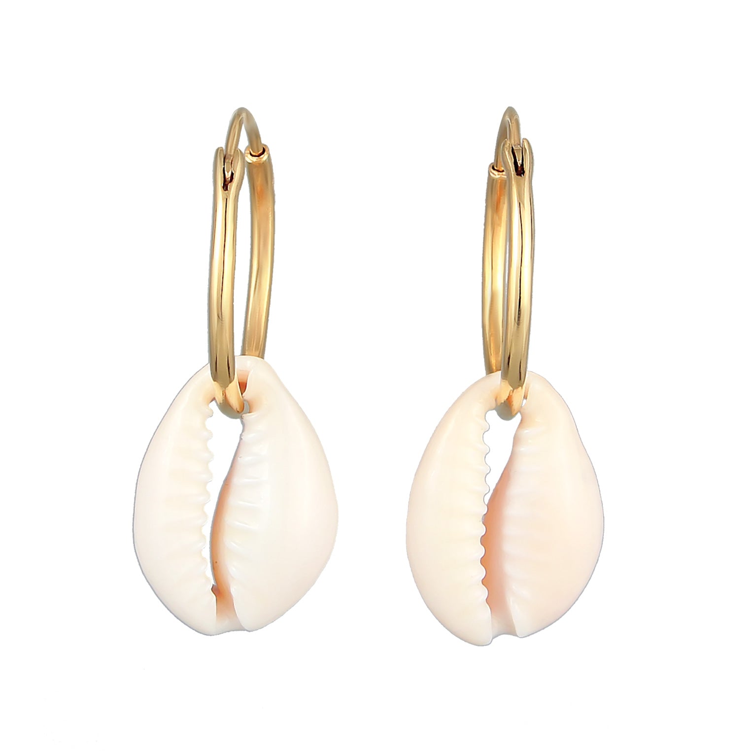 Gold - Elli | Creolen Trend | Kauri Muschel | 925er Sterling Silber vergoldet