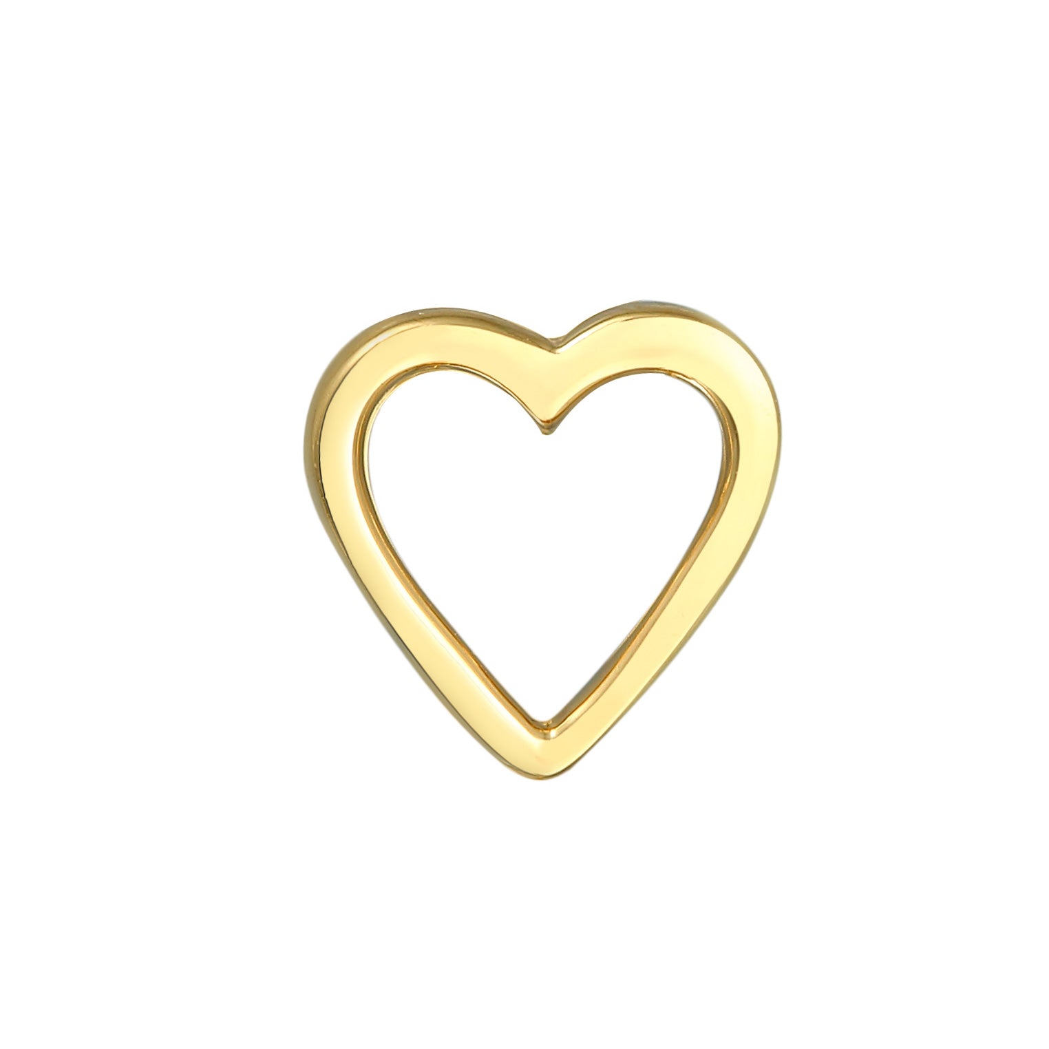 Gold - Elli PREMIUM | Ohrstecker Herz | Einzelstecker | 375er Gelbgold