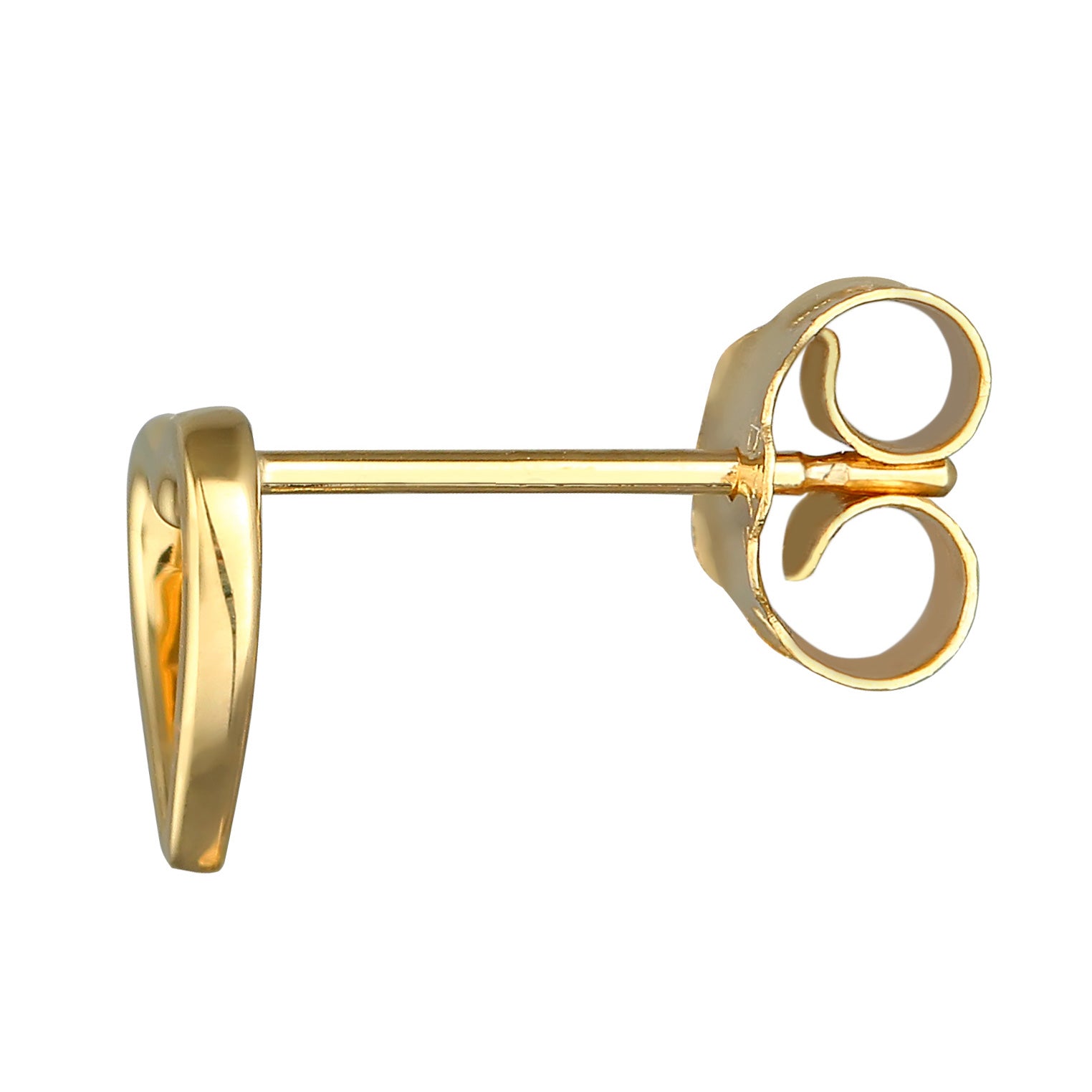 Gold - Elli PREMIUM | Ohrstecker Herz | Einzelstecker | 375er Gelbgold