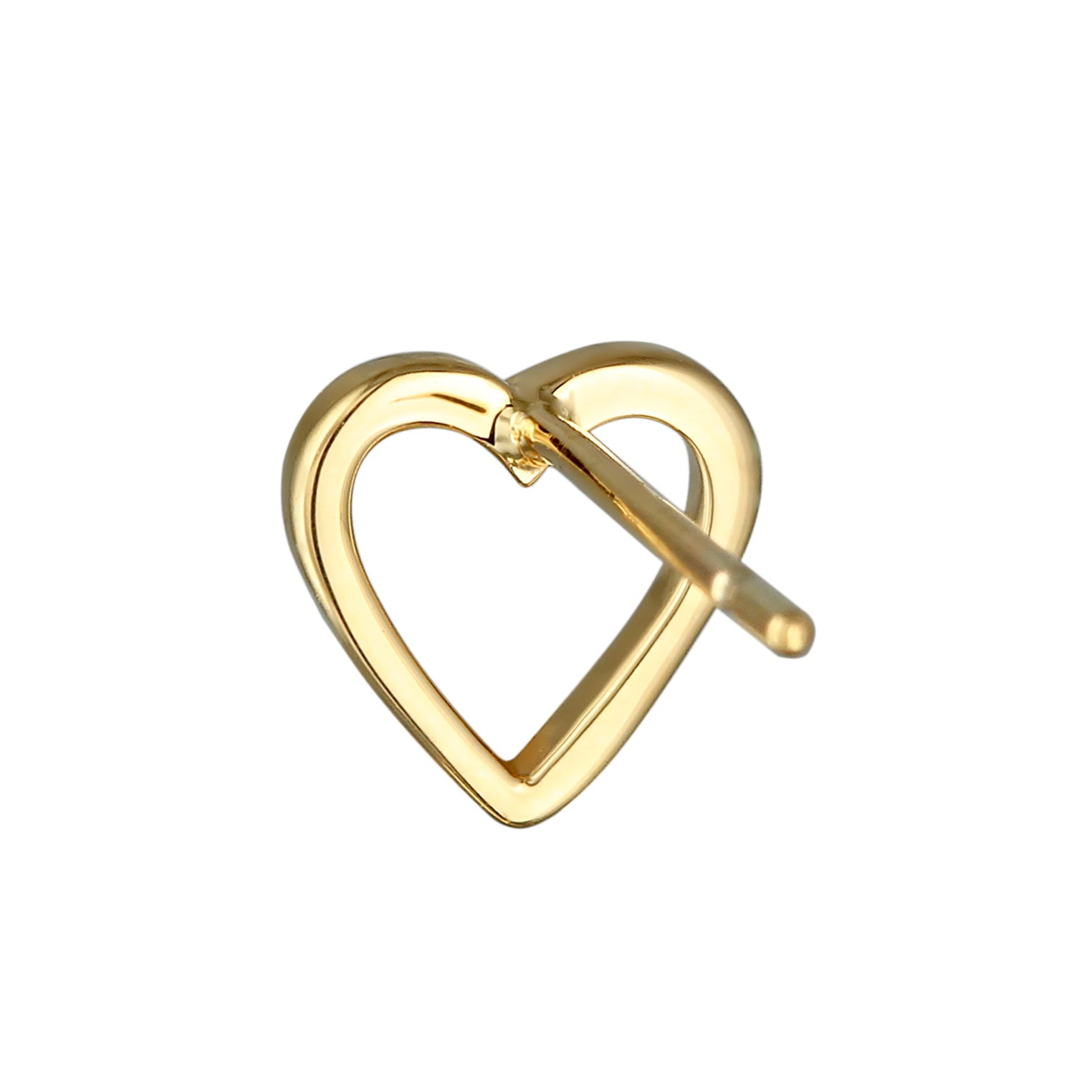 Gold - Elli PREMIUM | Ohrstecker Herz | Einzelstecker | 375er Gelbgold
