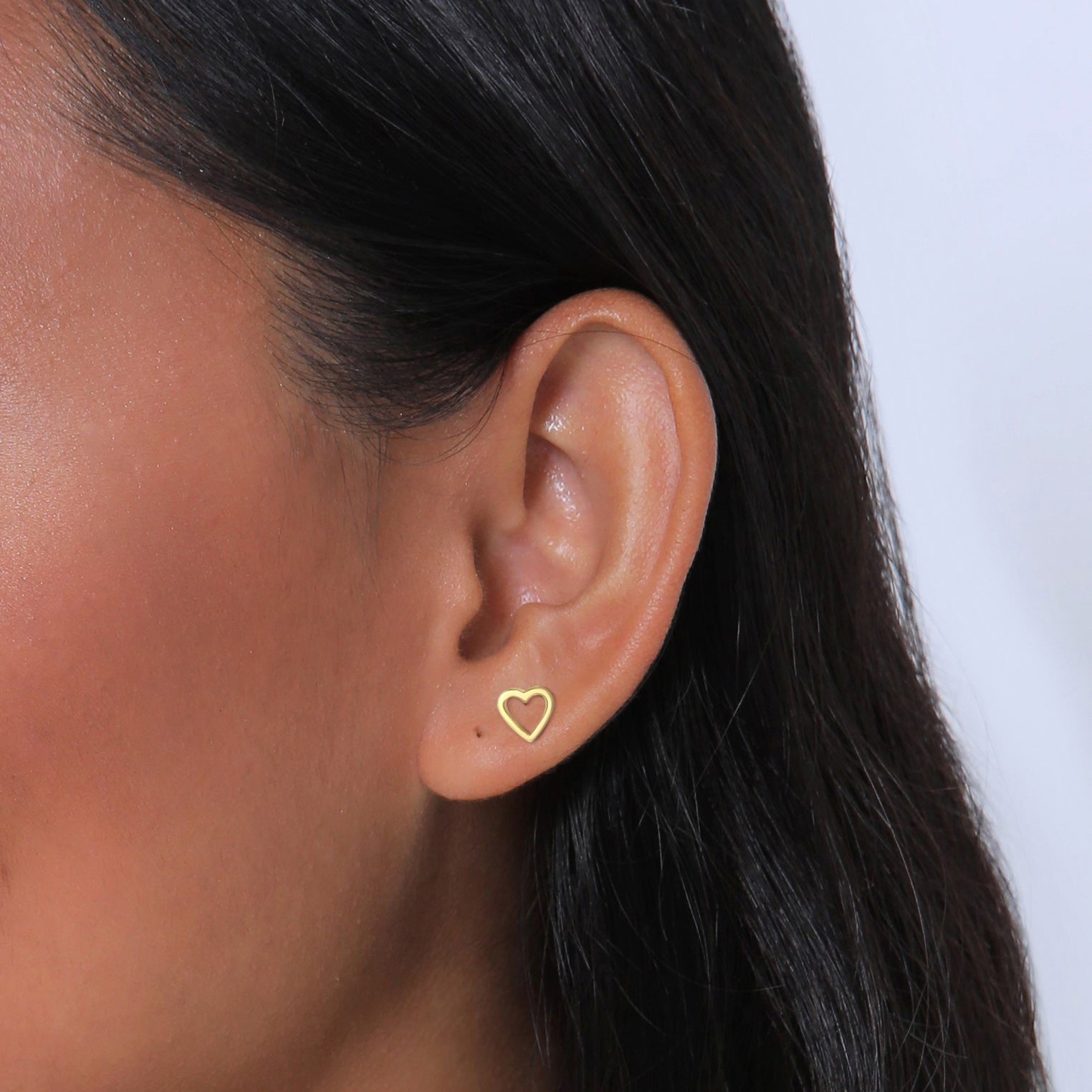 Gold - Elli PREMIUM | Ohrstecker Herz | Einzelstecker | 375er Gelbgold