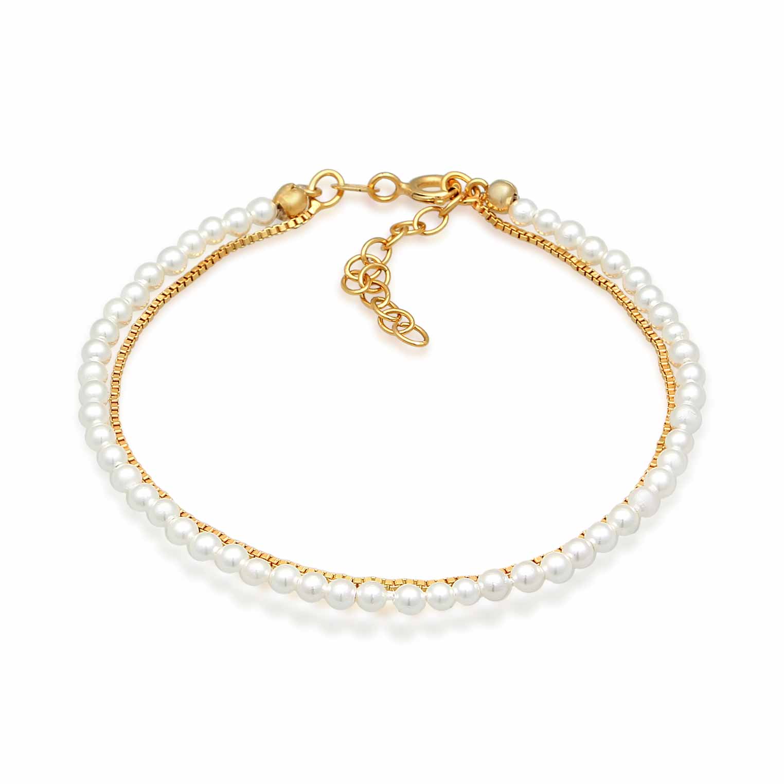 Gold - Elli | Layer-Armband Klassisch | 925er Sterling Silber Vergoldet