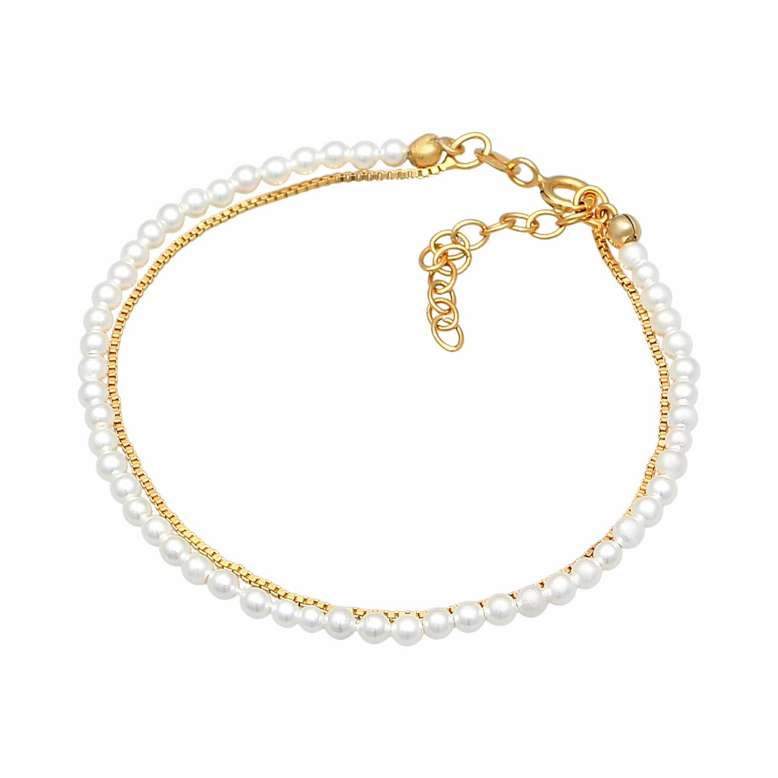 Gold - Elli | Layer-Armband Klassisch | 925er Sterling Silber Vergoldet