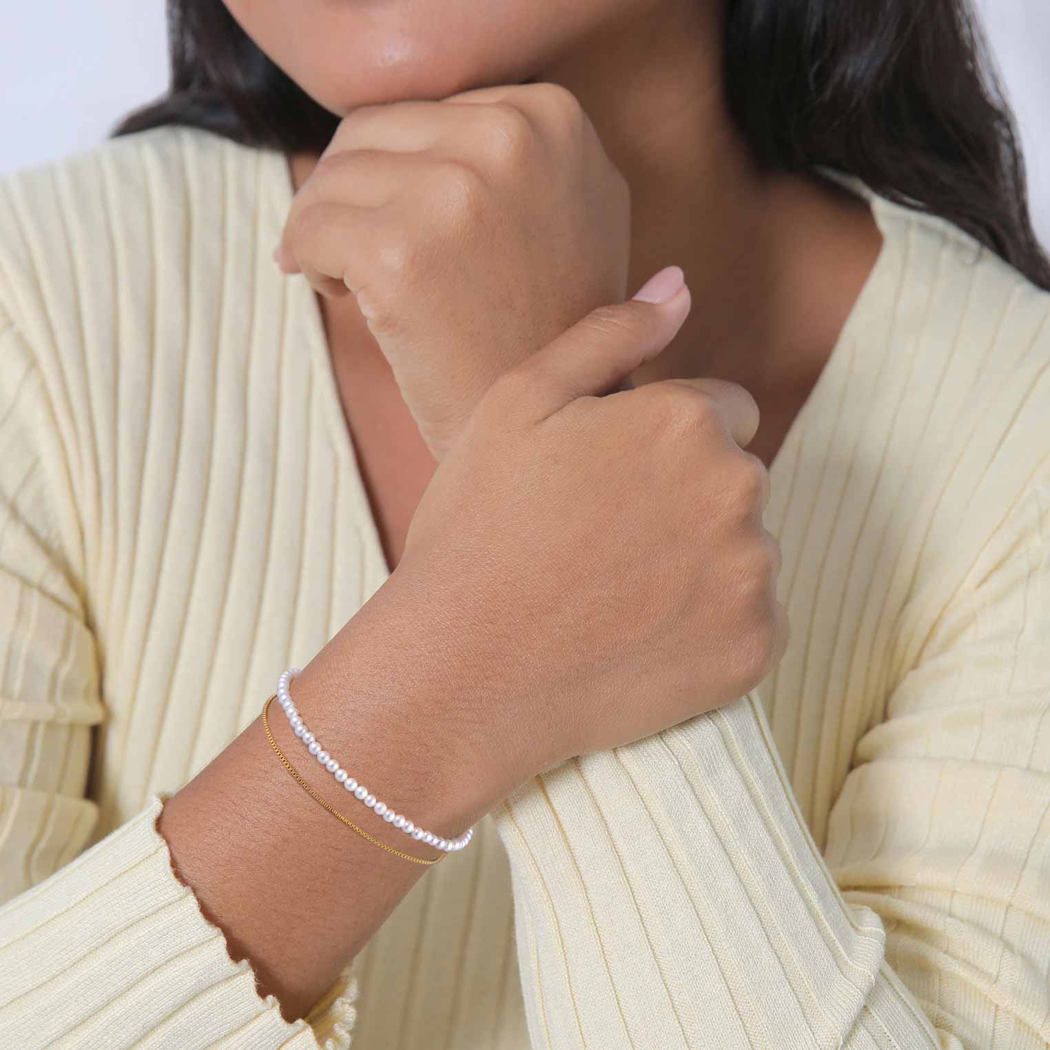 Gold - Elli | Layer-Armband Klassisch | 925er Sterling Silber Vergoldet