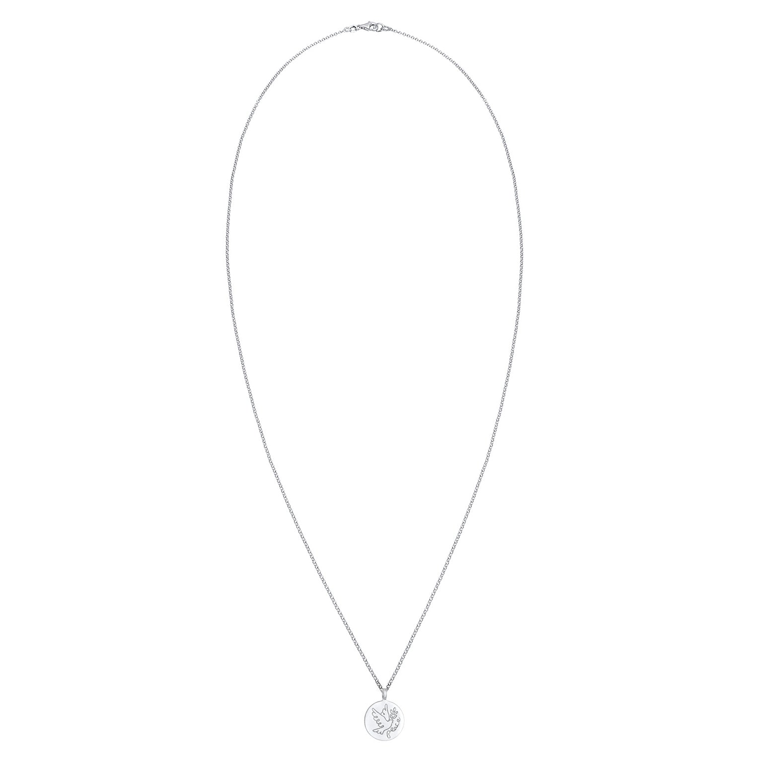 Silber - Elli | Halskette Plättchen Taube | 925er Sterling Silber