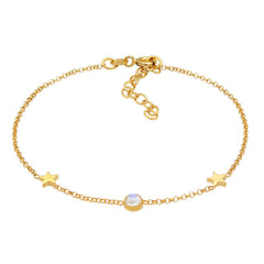 Armband Sterne Astro | Mondstein (Weiß)