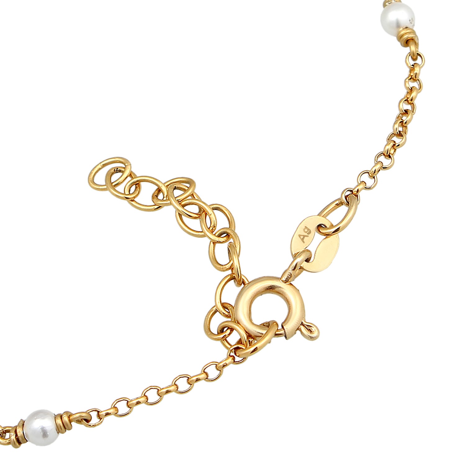 Gold - Elli | Handkette | Muschelkernperlen | 925er Sterling Silber vergoldet