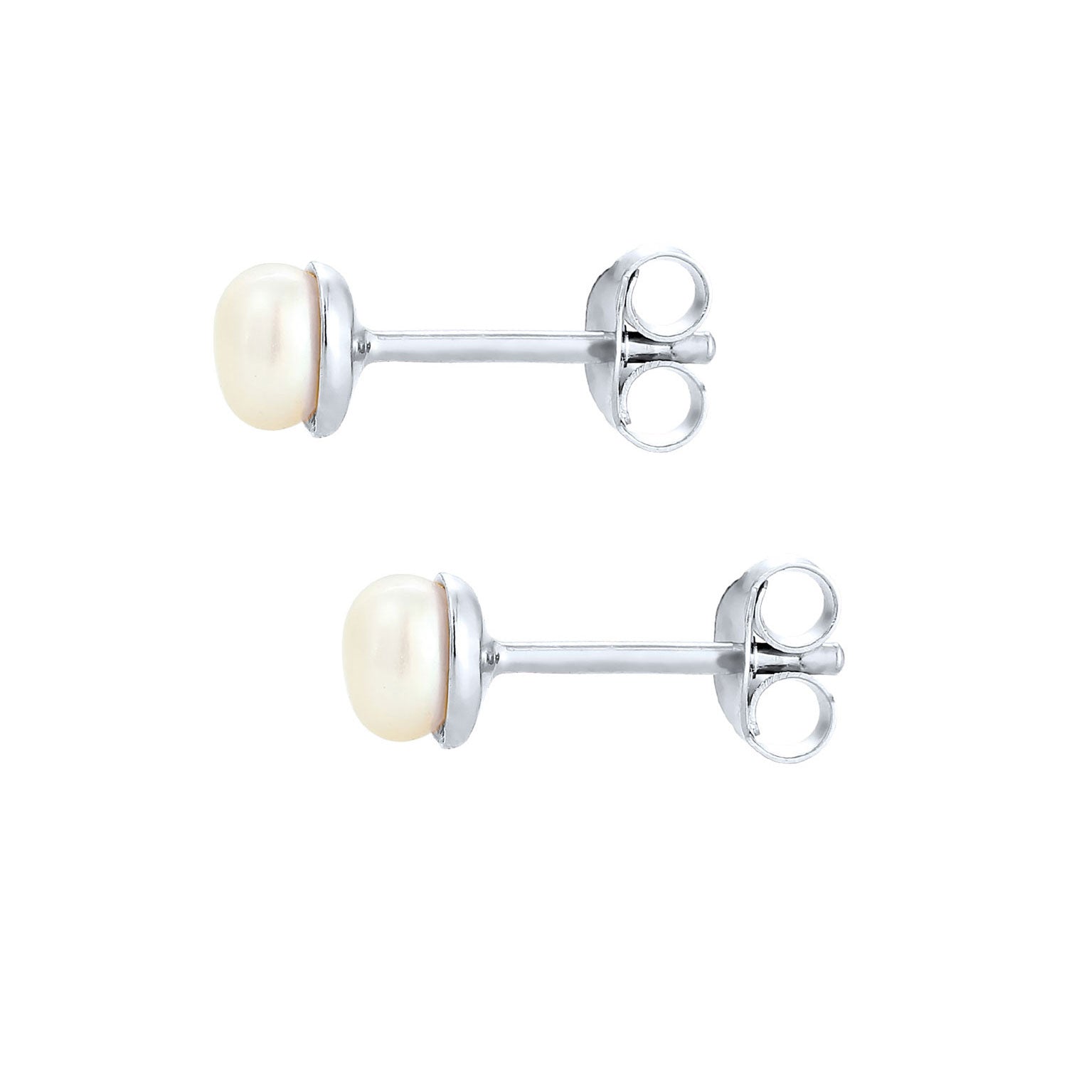 Silber - Elli | Ohrstecker Klassisch | Süßwasserperlen | 925er Sterling Silber