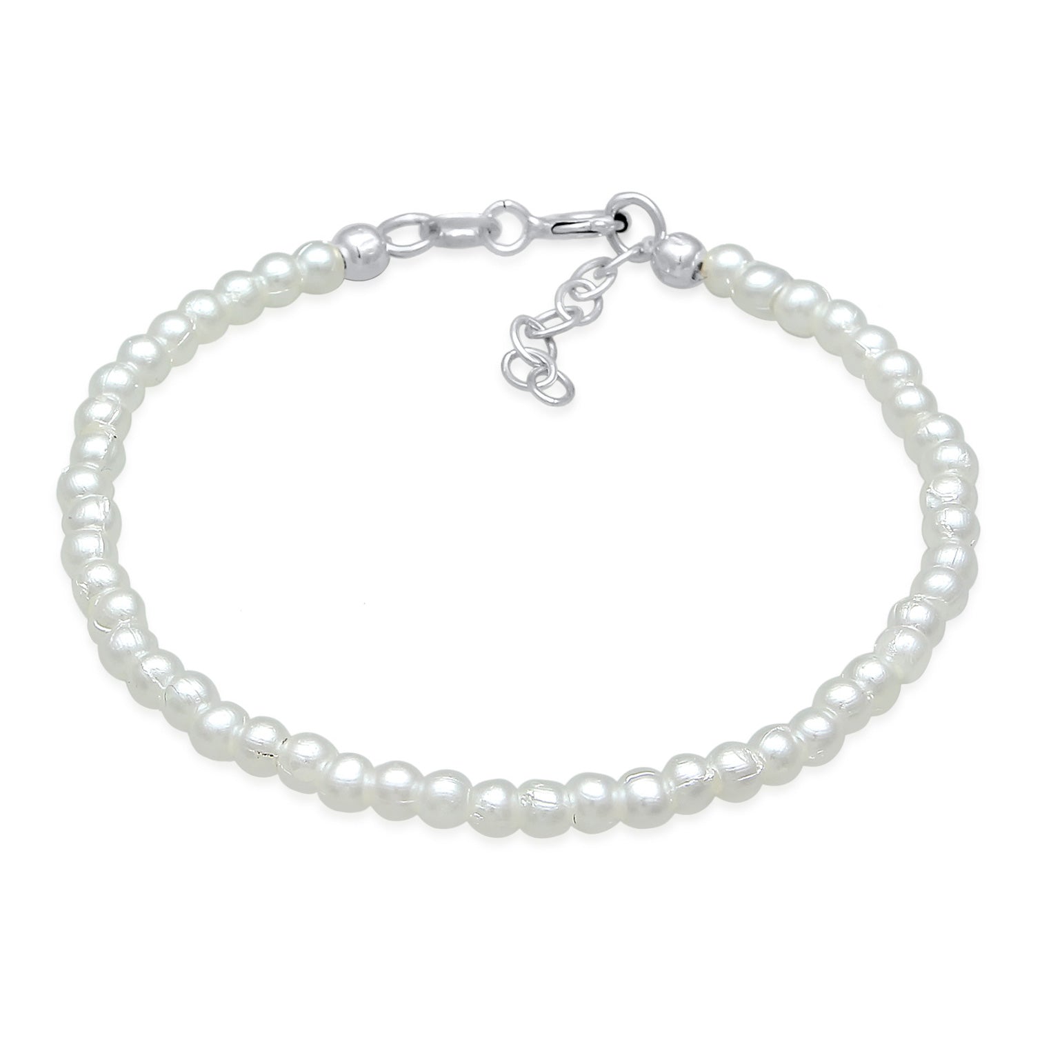 Silber - Elli | Armband | Synth. Perlen | 925er Sterling Silber