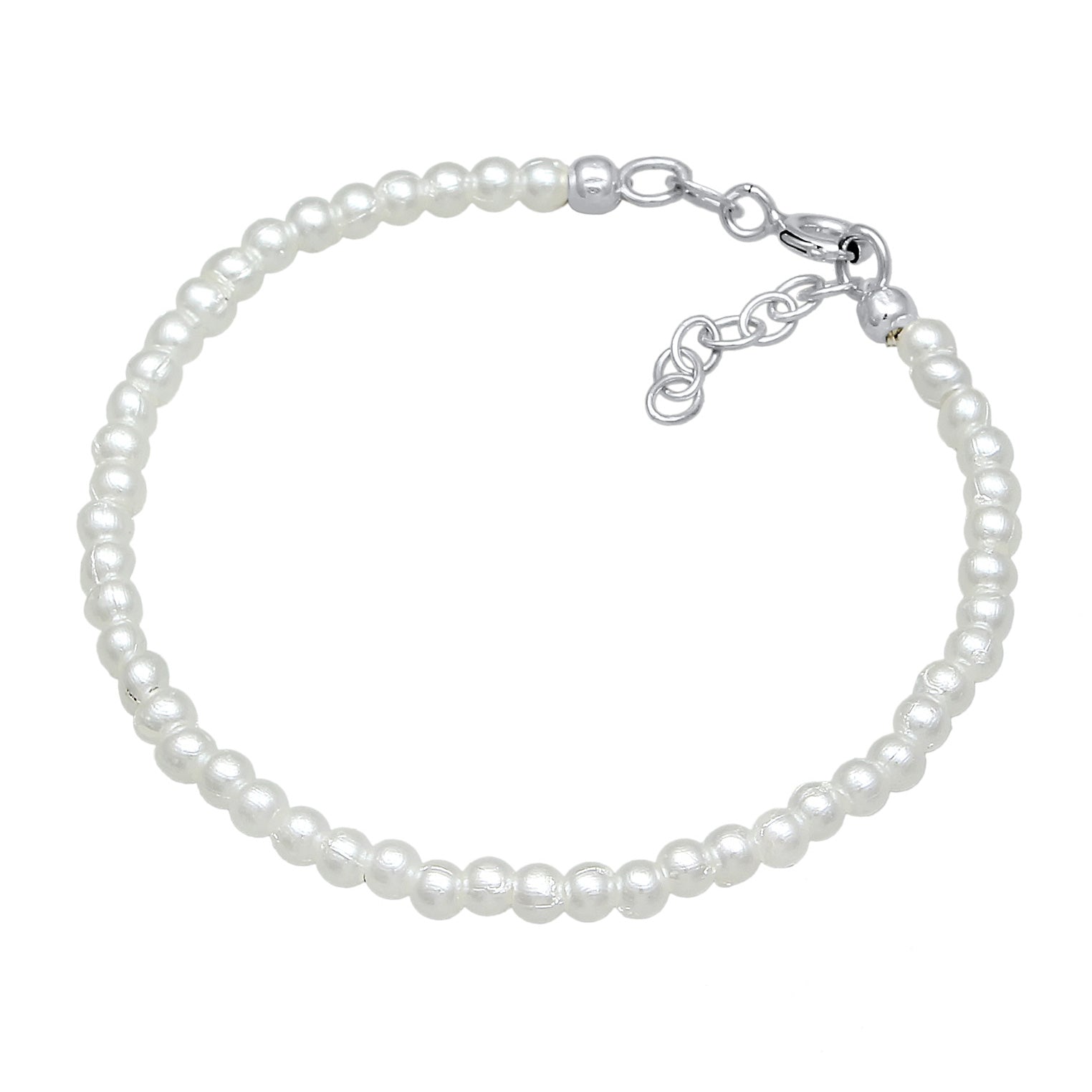 Silber - Elli | Armband | Synth. Perlen | 925er Sterling Silber