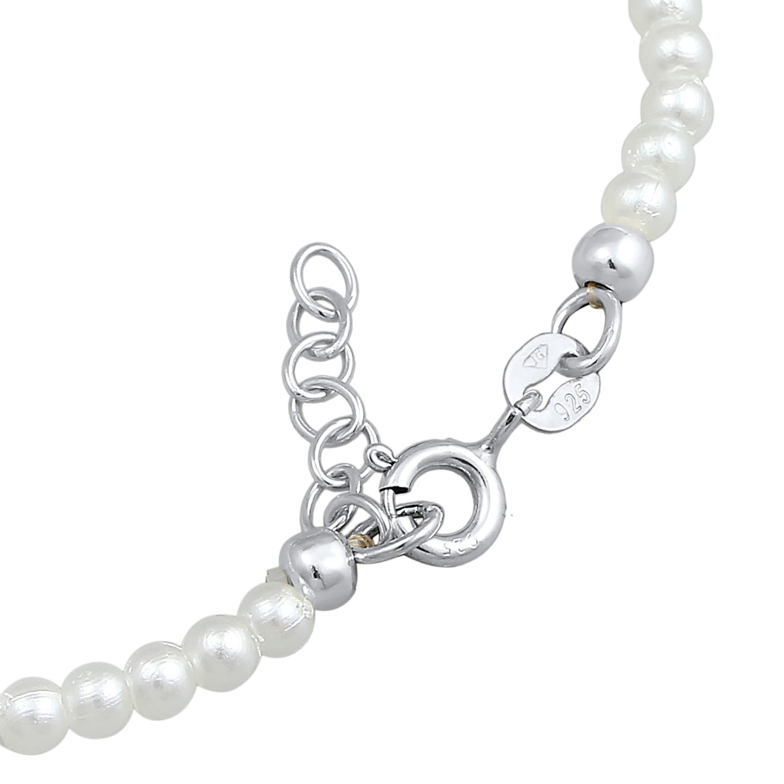 Silber - Elli | Armband | Synth. Perlen | 925er Sterling Silber